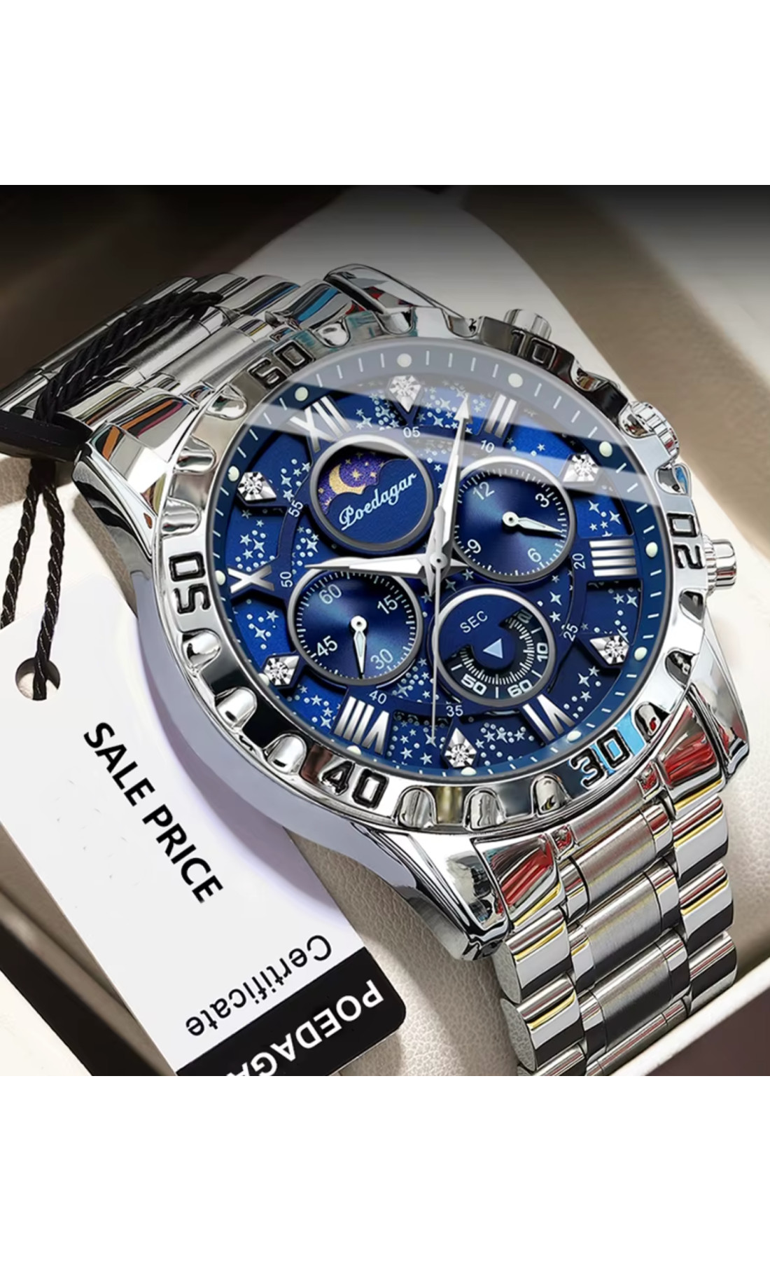 Чоловічий годинник  Poedagar MoonLight