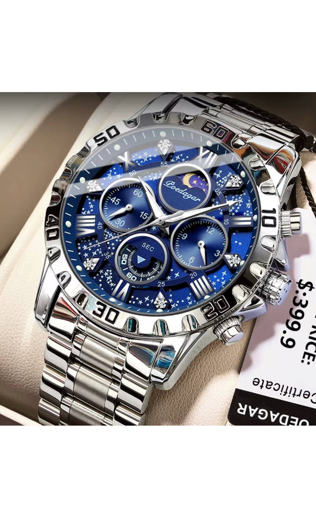 Чоловічий годинник  Poedagar MoonLight