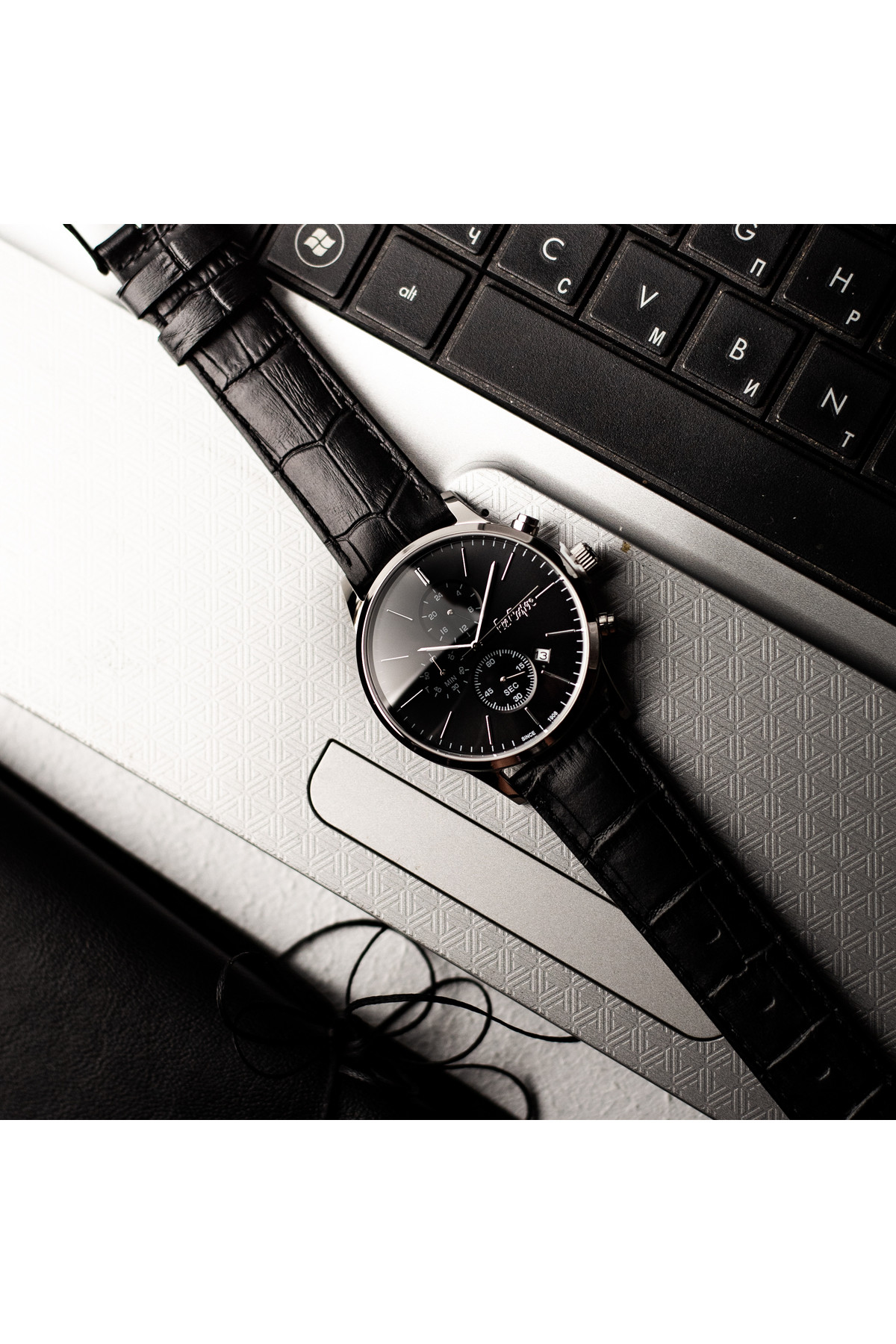 Чоловічий годинник  Lee Cooper Leather Black