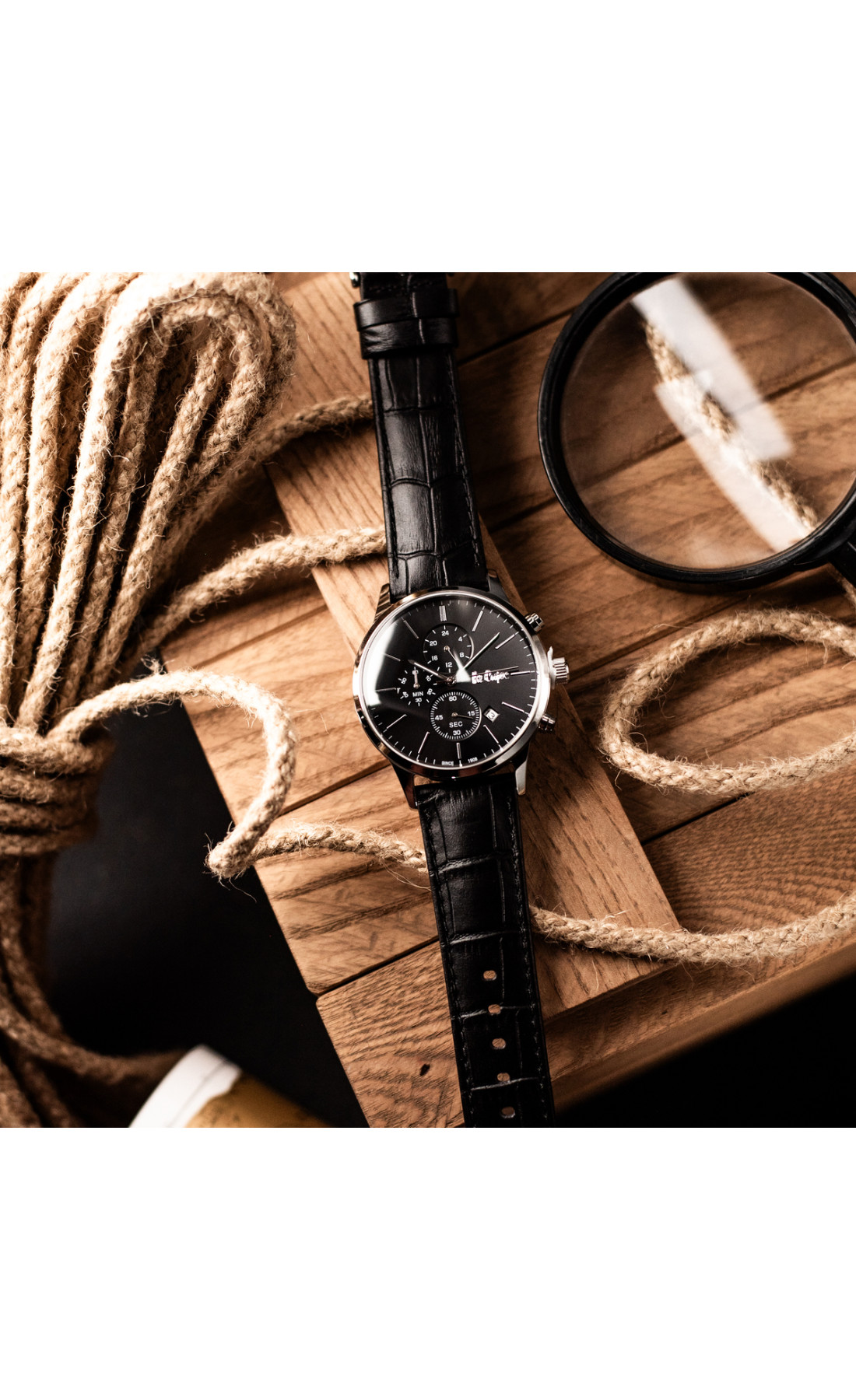 Чоловічий годинник  Lee Cooper Leather Black