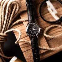 Чоловічий годинник  Lee Cooper Leather Black