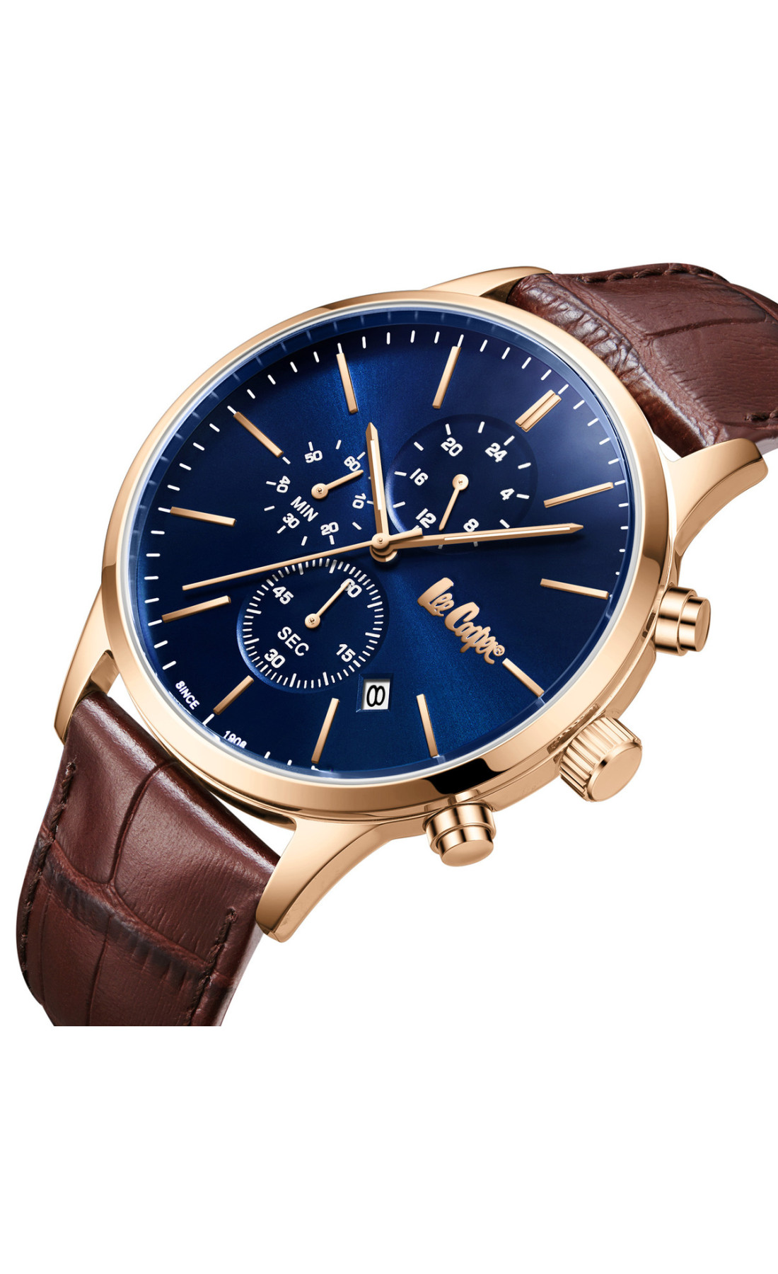 Чоловічий годинник  Lee Cooper Leather Gold