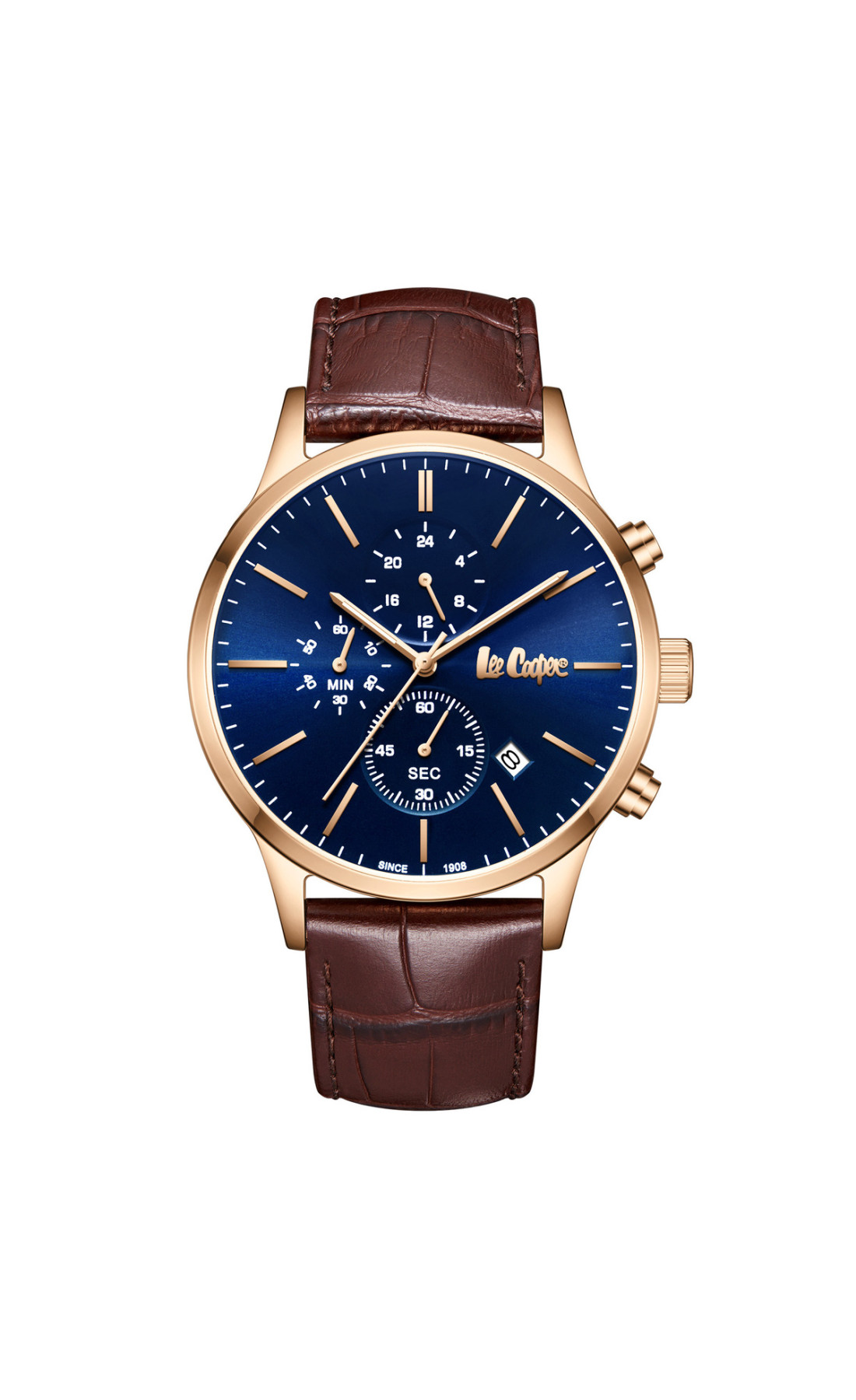 Чоловічий годинник  Lee Cooper Leather Gold