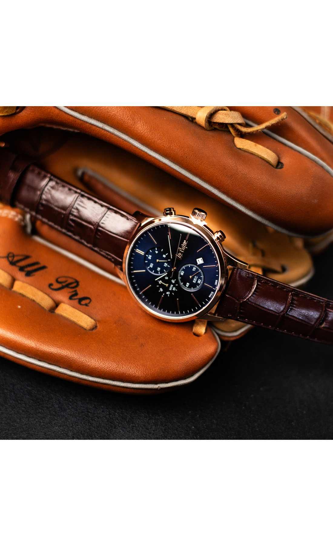 Чоловічий годинник  Lee Cooper Leather Gold