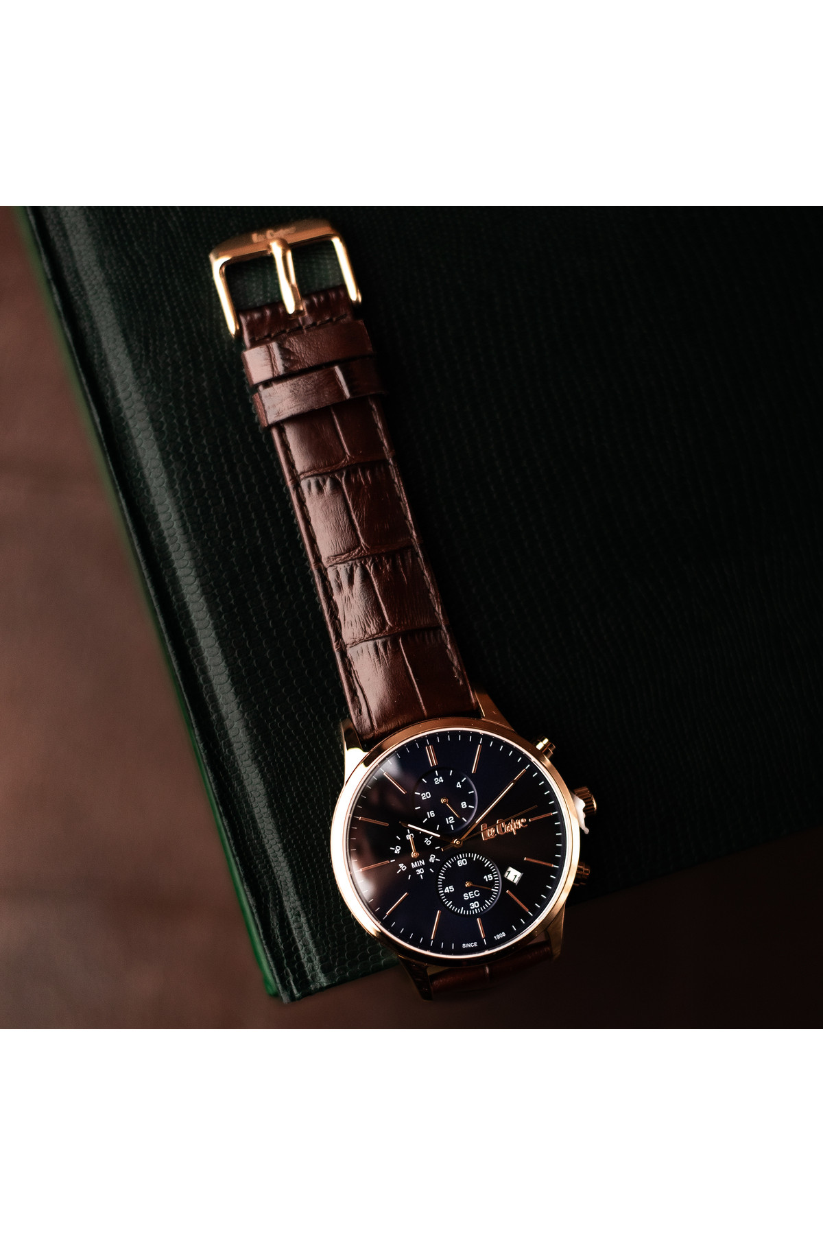 Чоловічий годинник  Lee Cooper Leather Gold