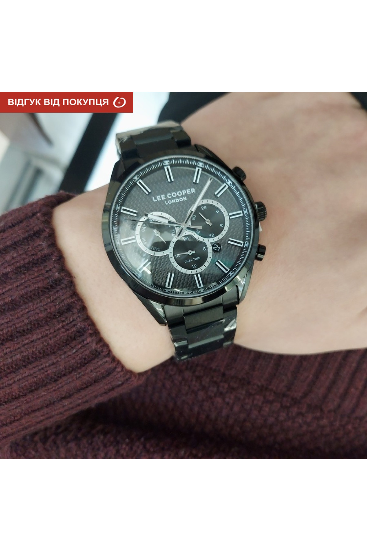 Чоловічий годинник  Lee Cooper England Black