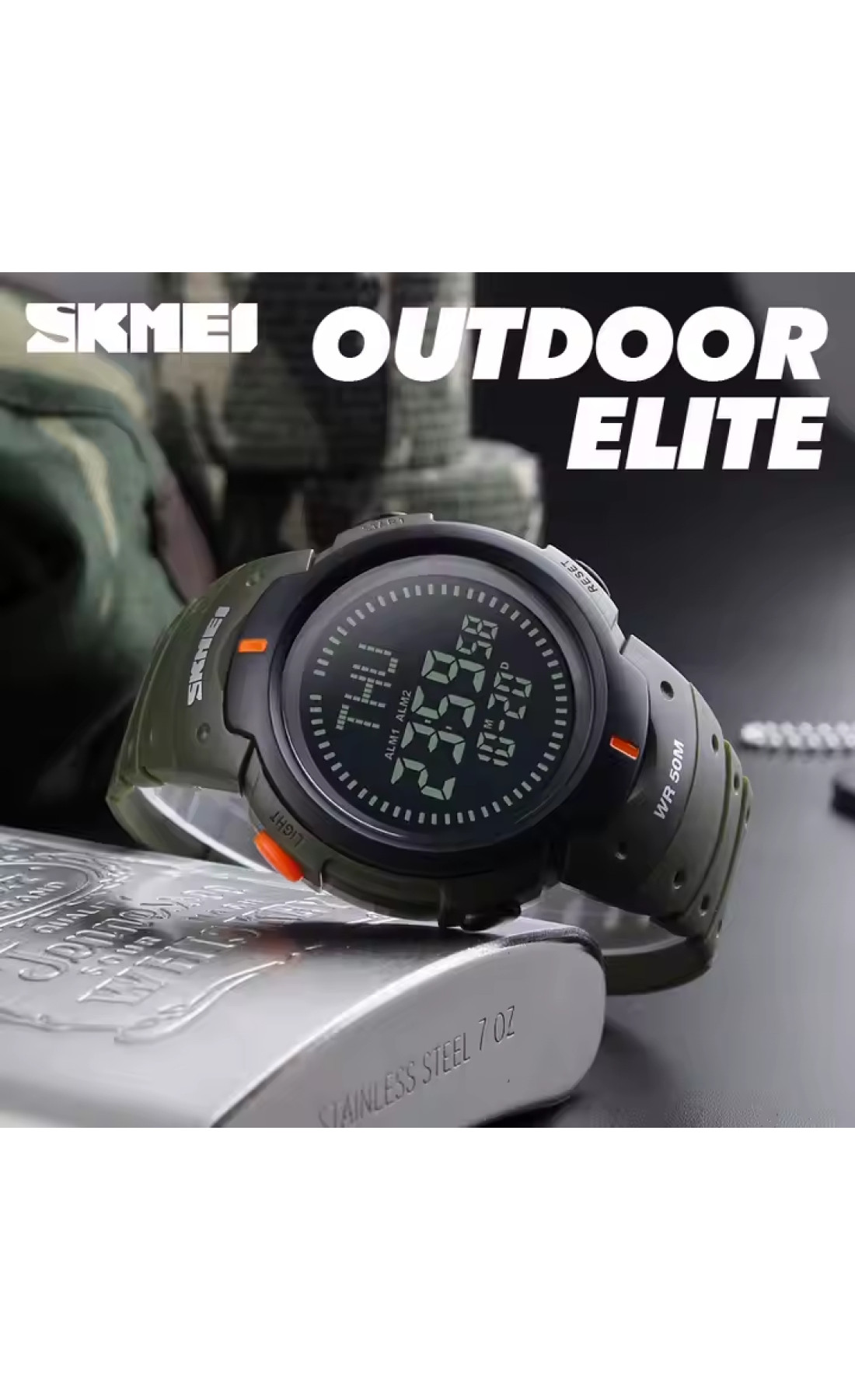 Чоловічий годинник  Skmei Kompass Nano з компасом