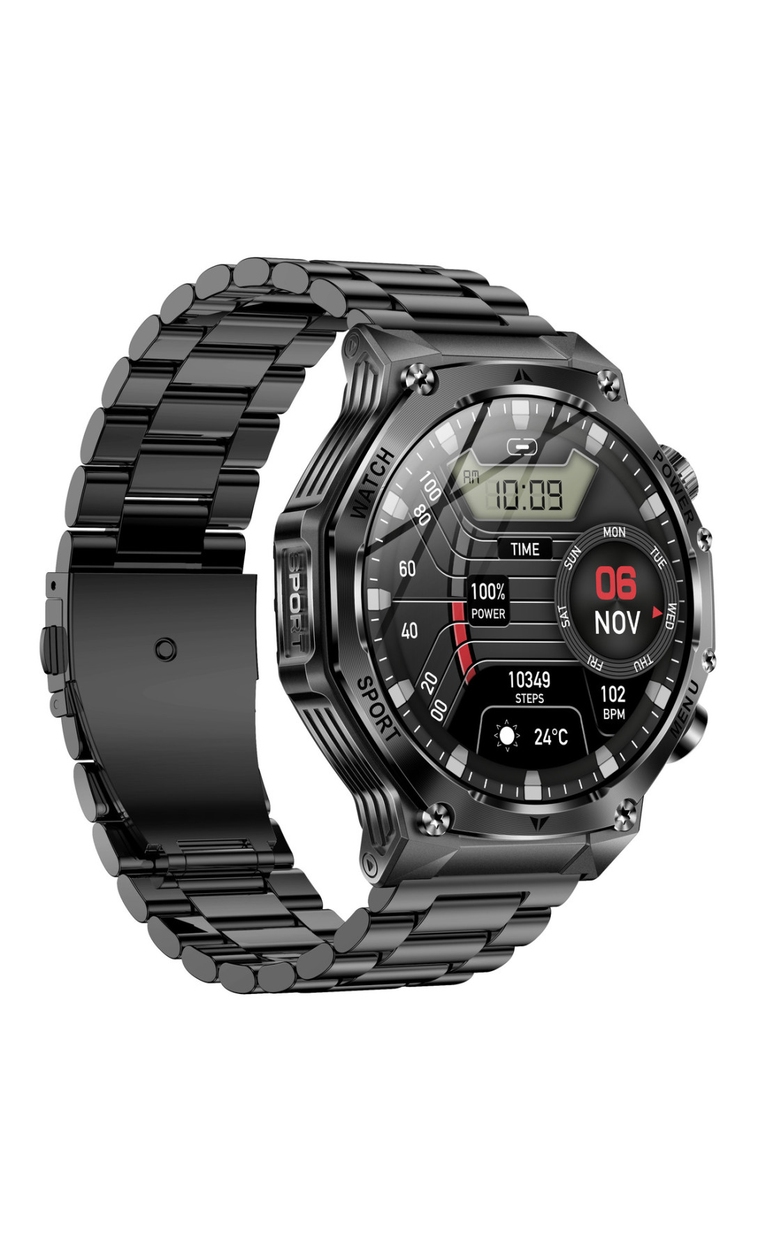 Смарт годинник  Smart Surf X Pro Black Steel, 2 ремінці