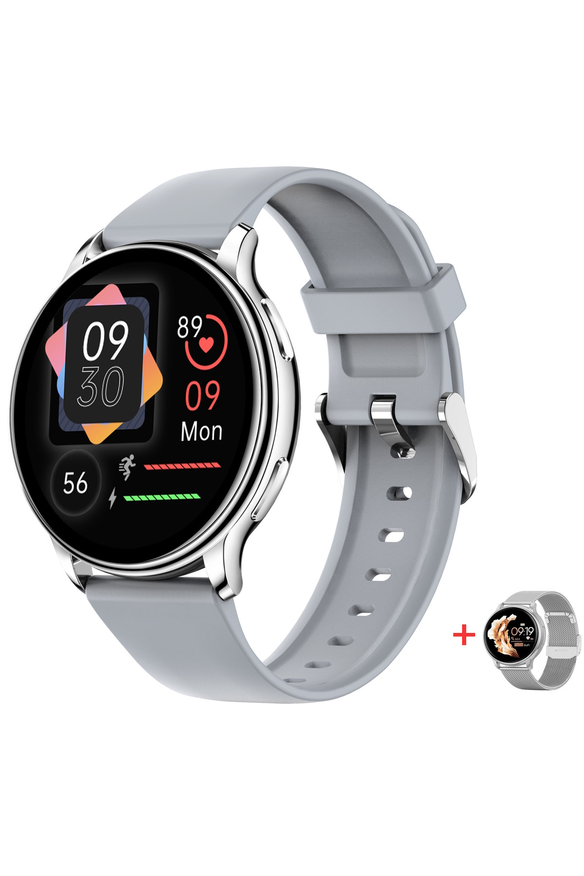 Смарт годинник  Smart Melisia Silver Rubber, 2 ремінці