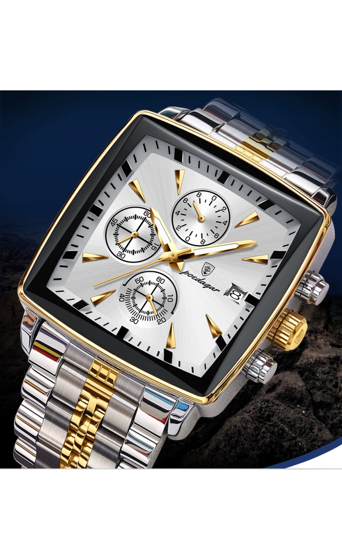 Чоловічий годинник  Poedagar Parus Silver