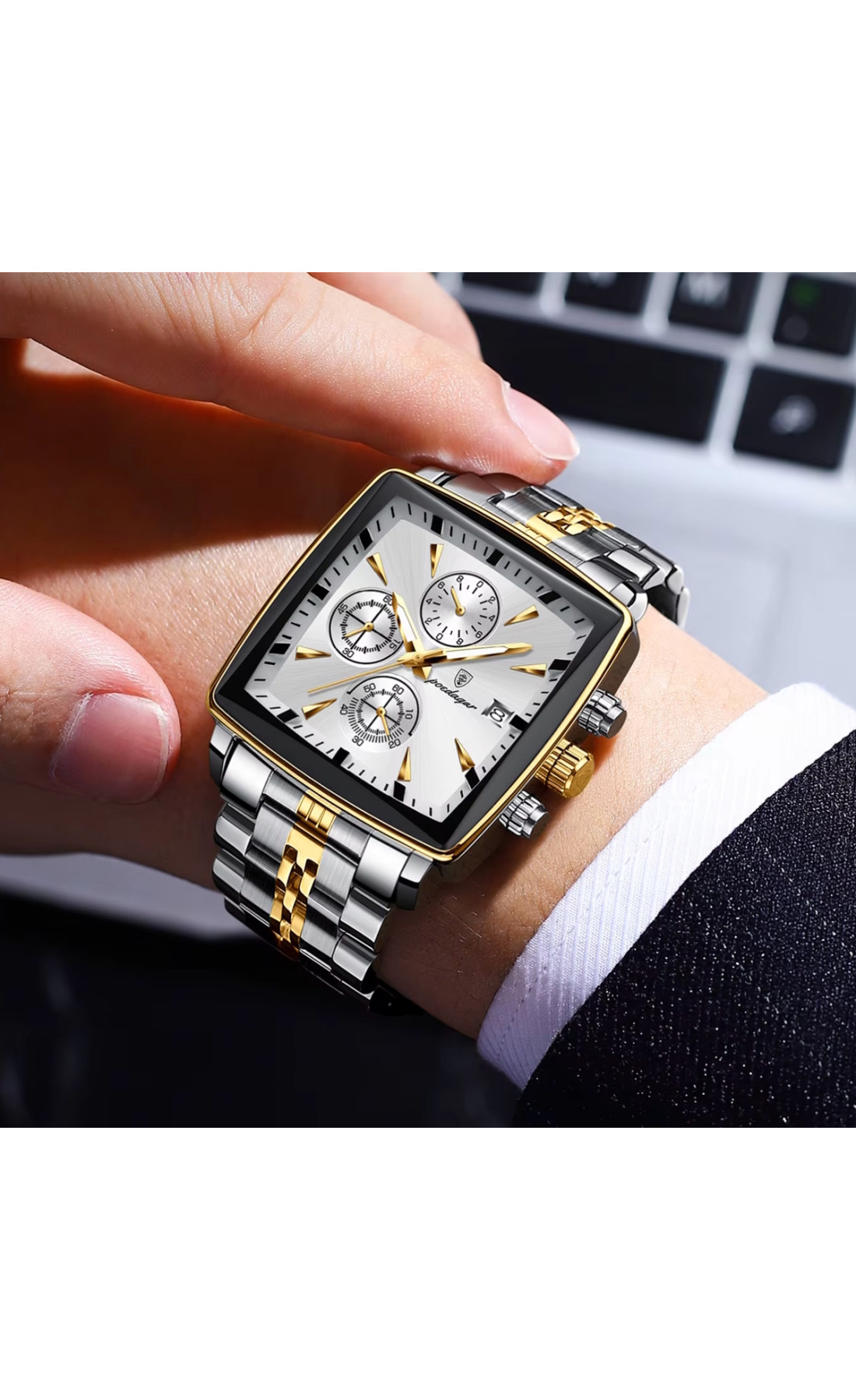 Чоловічий годинник  Poedagar Parus Silver