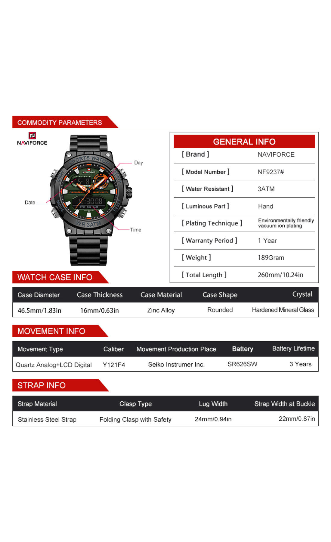 Чоловічий годинник  Naviforce Brutal