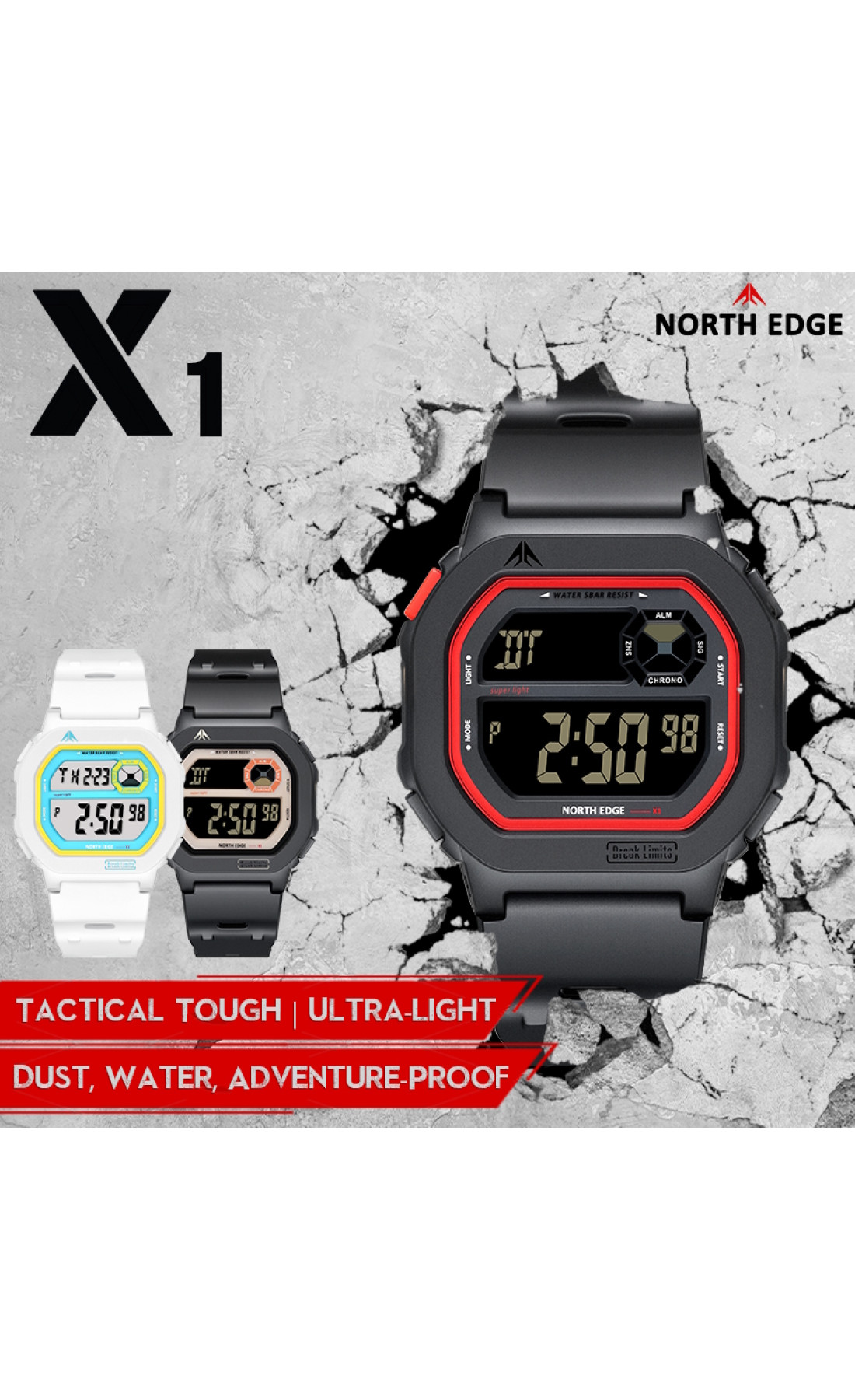 Чоловічий годинник  North Edge X1 5BAR