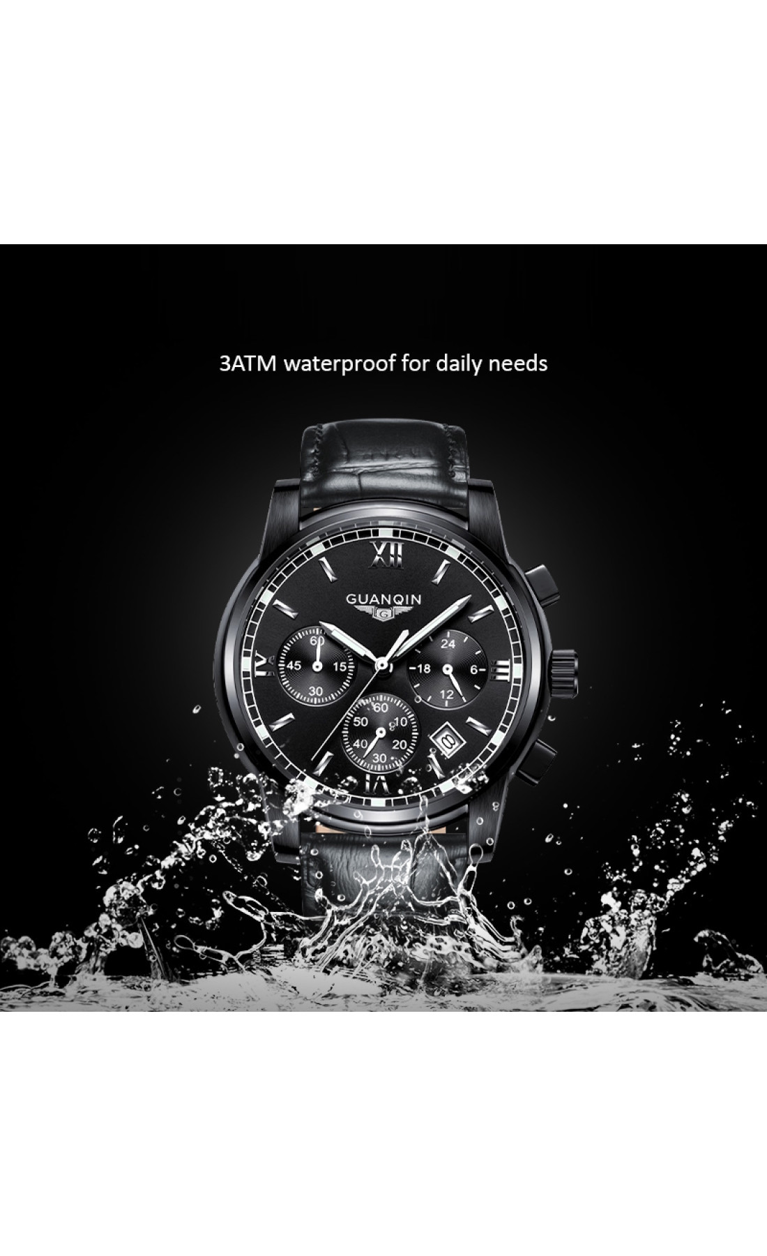 Чоловічий годинник  Guanquin Liberty Leather