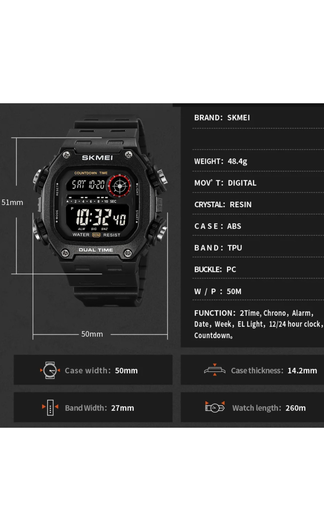 Чоловічий годинник  Skmei Faust