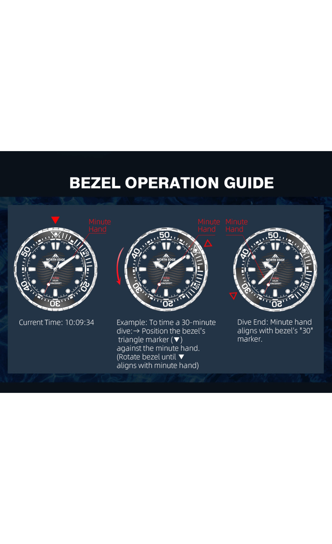 Чоловічий годинник  North Edge Triton 30 Bar