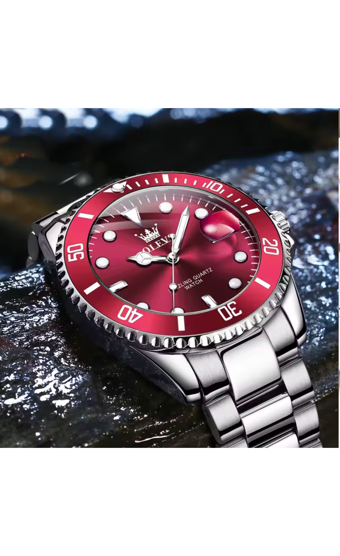 Чоловічий годинник  Olevs Bordo