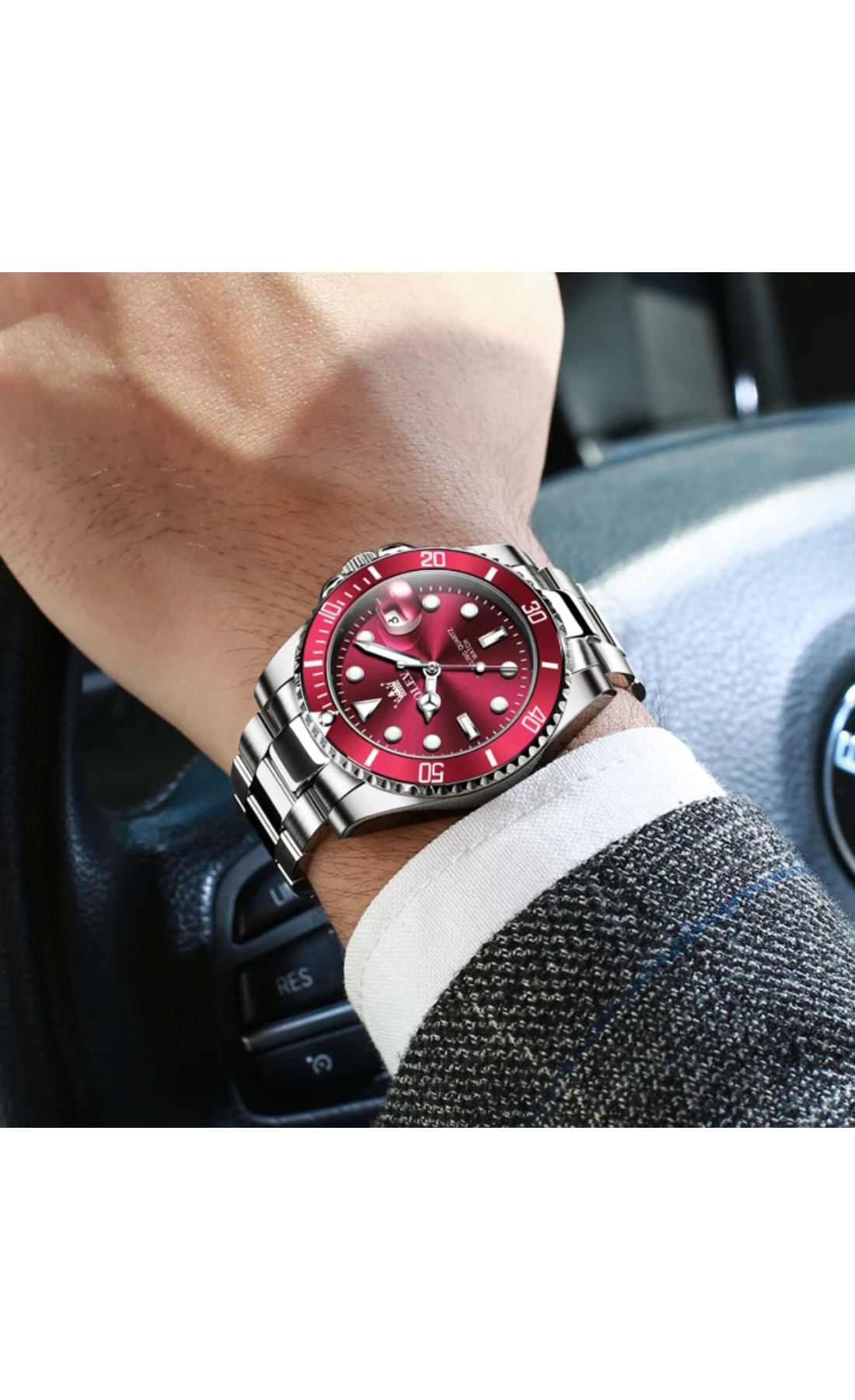 Чоловічий годинник  Olevs Bordo