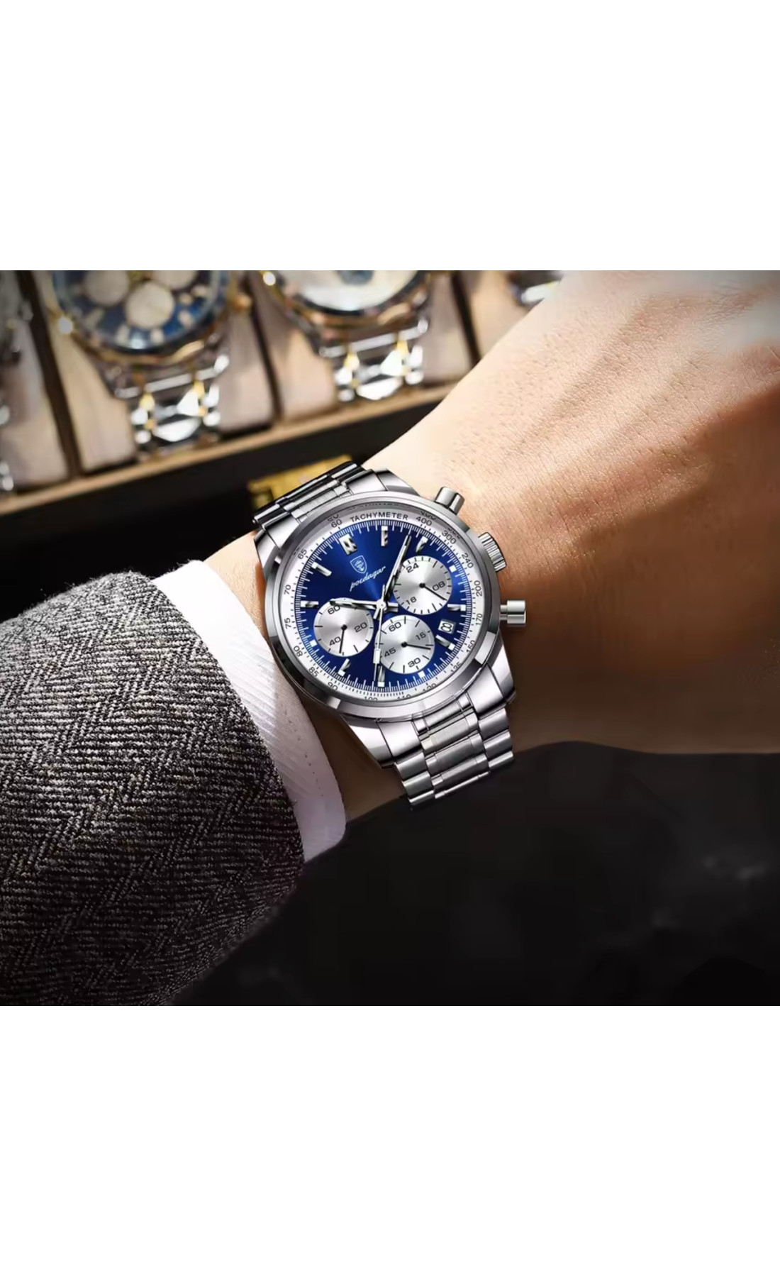 Чоловічий годинник  Poedagar Petros Silver