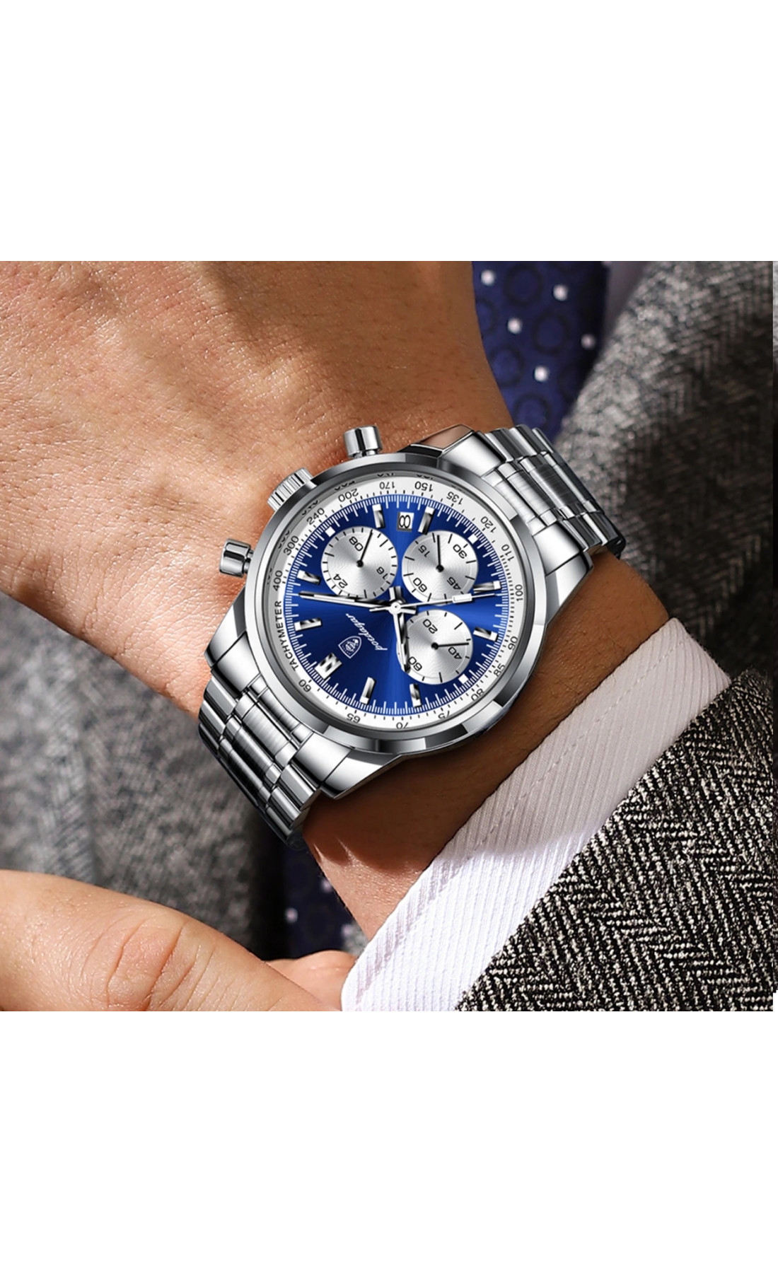 Чоловічий годинник  Poedagar Petros Silver