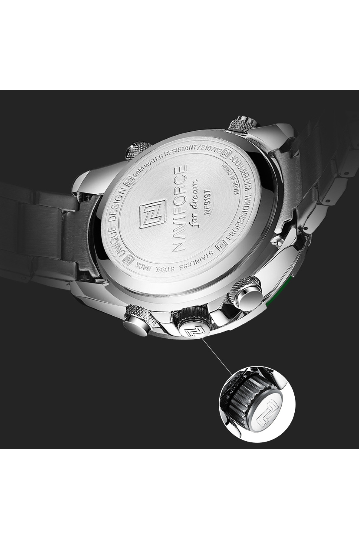 Чоловічий годинник  Naviforce Fly Steel