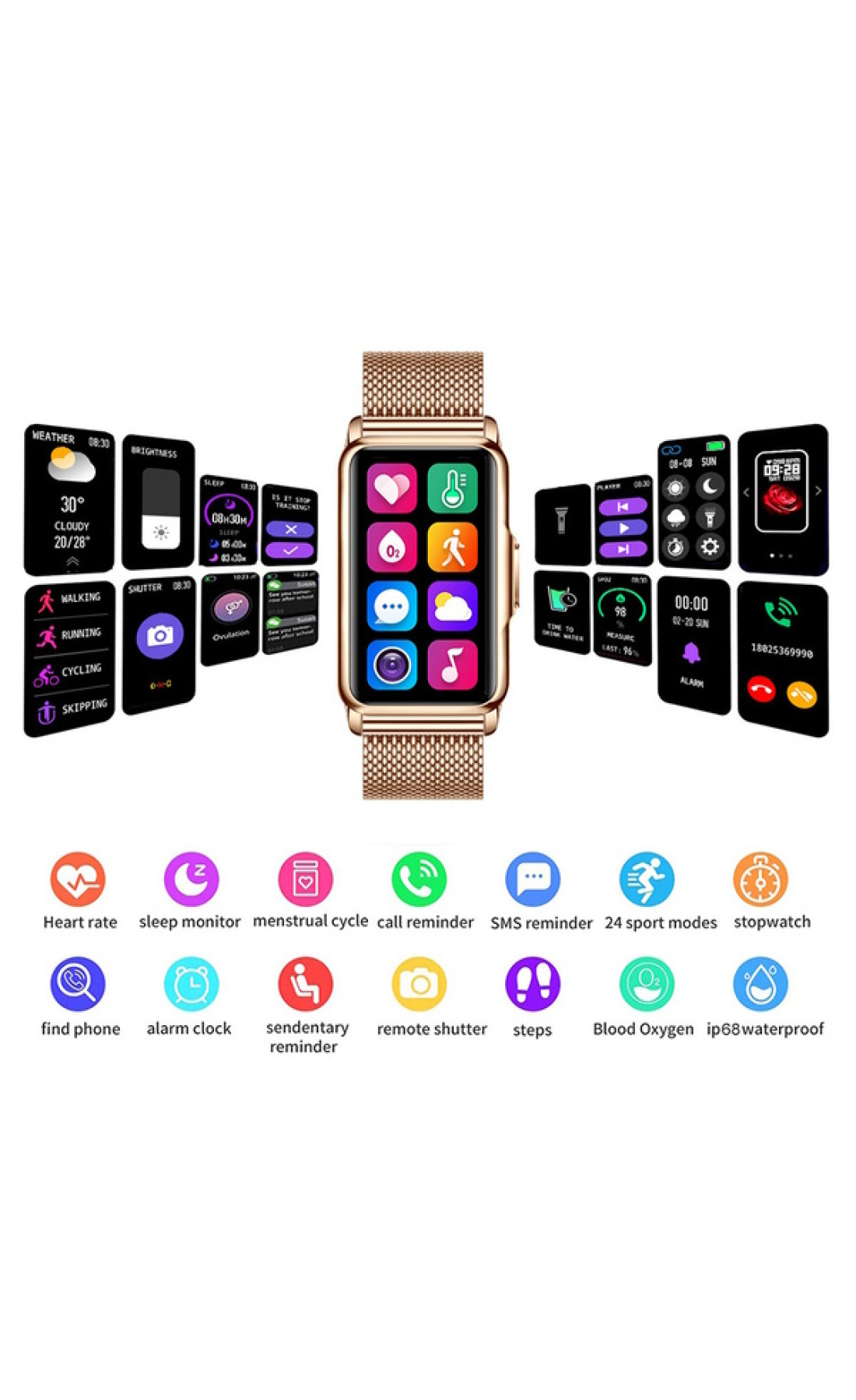 Смарт годинник  Smart Mioband Nano+ Pink, 2 ремінці