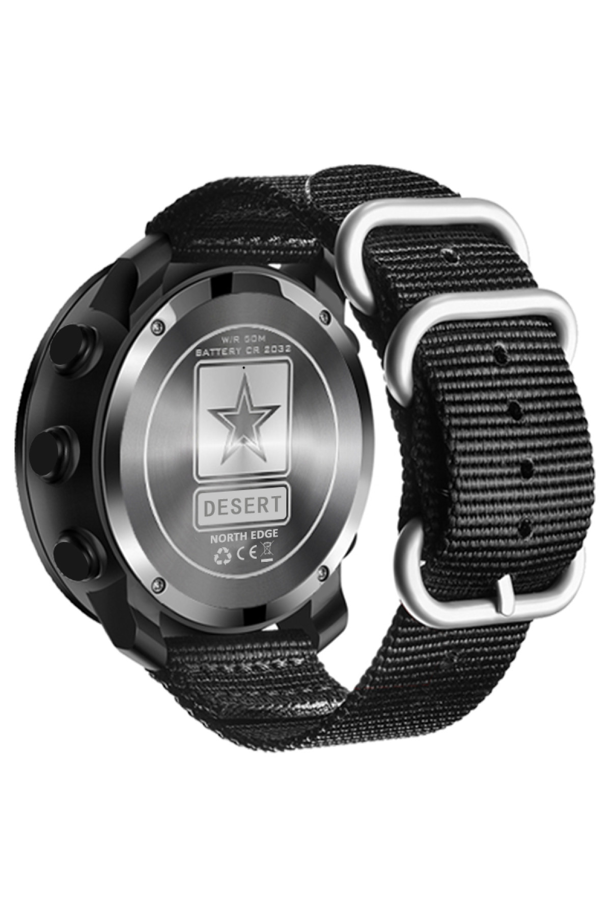 Чоловічий годинник  North Edge Desert Nylon Power 5BAR з компасом