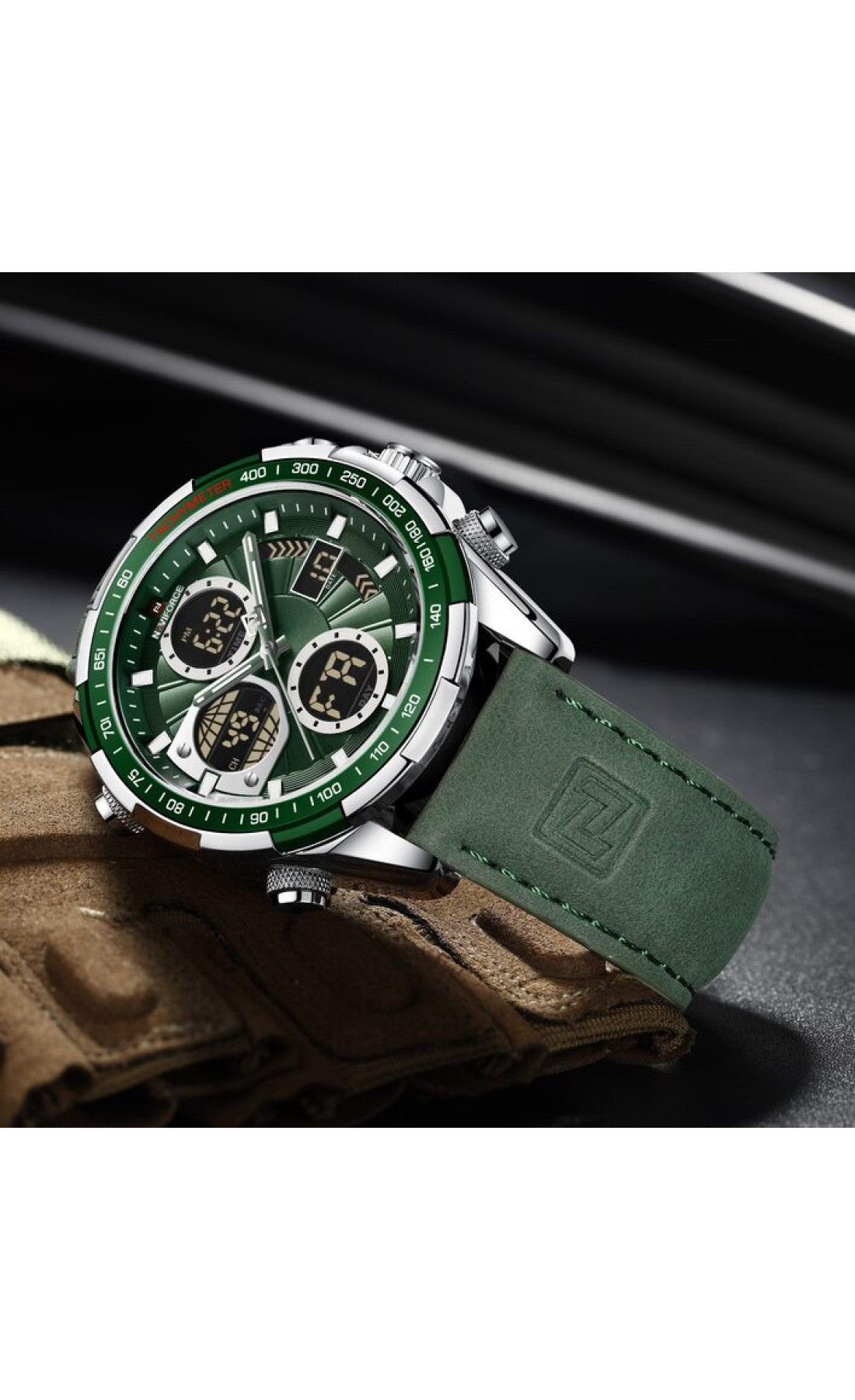 Чоловічий годинник  Naviforce Fly Army Hook Green, 2 ремінці
