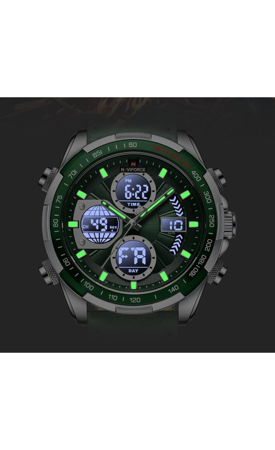 Чоловічий годинник  Naviforce Fly Army Hook Green, 2 ремінці