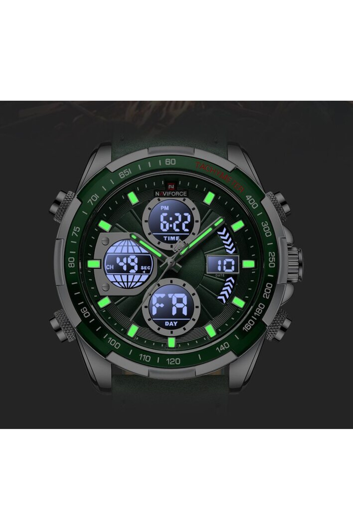 Чоловічий годинник  Naviforce Fly Army Hook Green, 2 ремінці