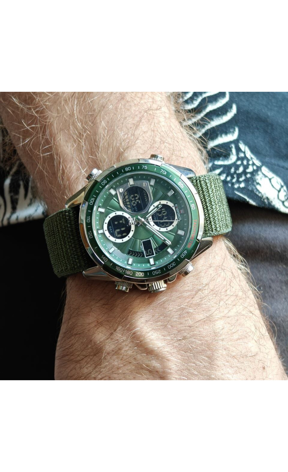 Чоловічий годинник  Naviforce Fly Army Hook Green, 2 ремінці