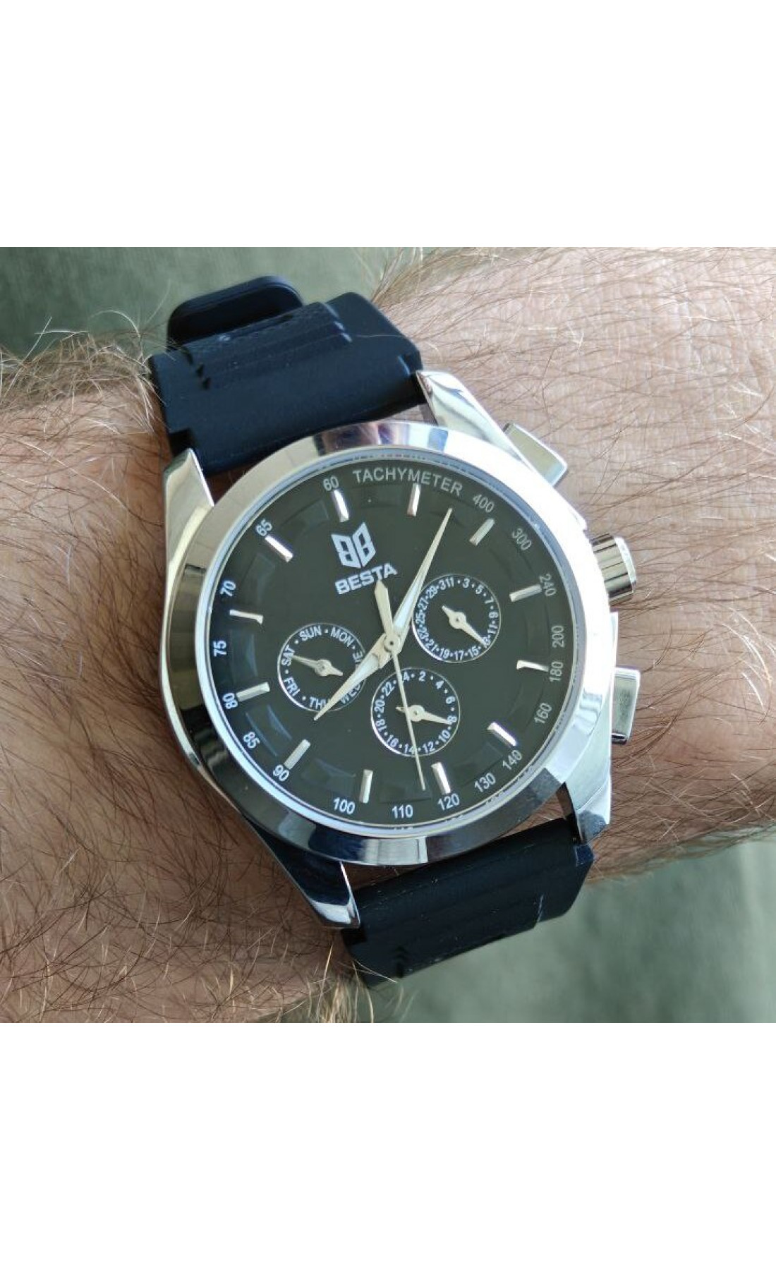 Чоловічий годинник  Besta Walker Elastic Black, 2 ремінці