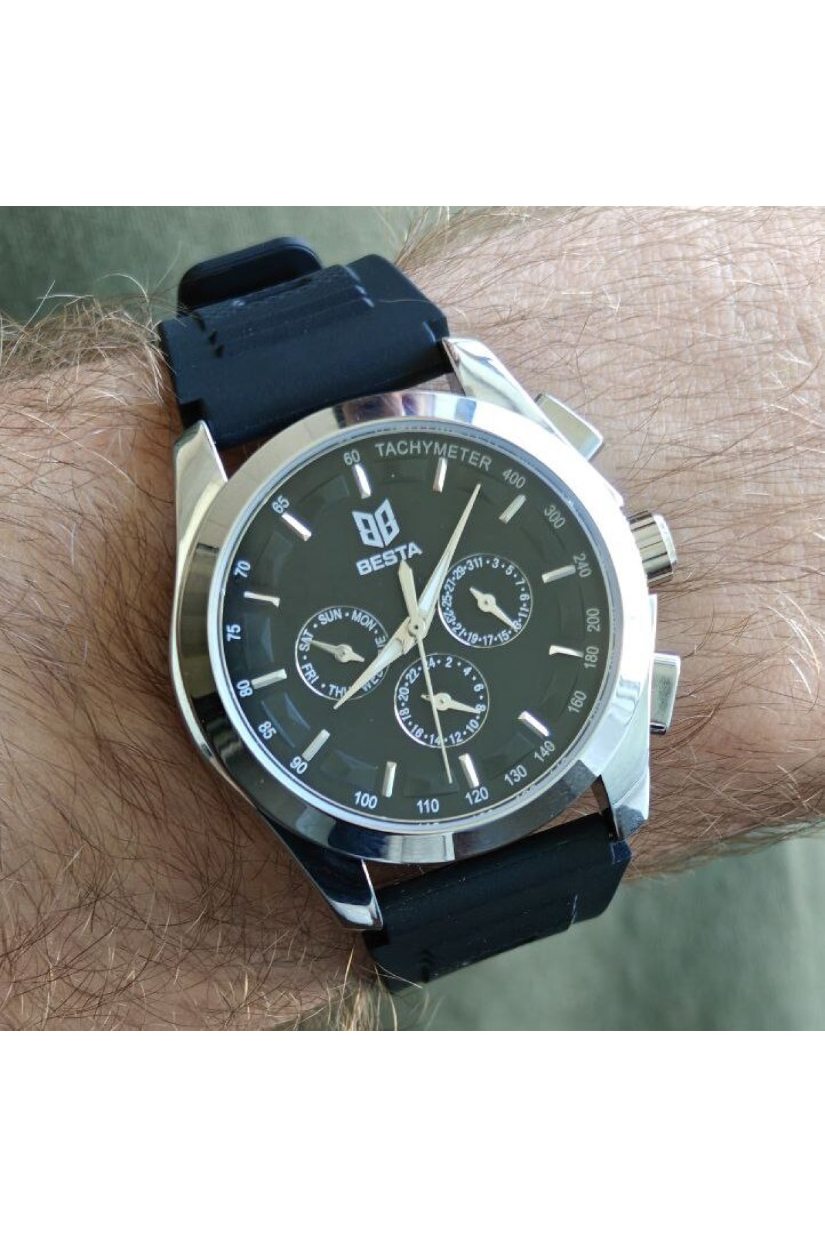 Чоловічий годинник  Besta Walker Elastic Black, 2 ремінці
