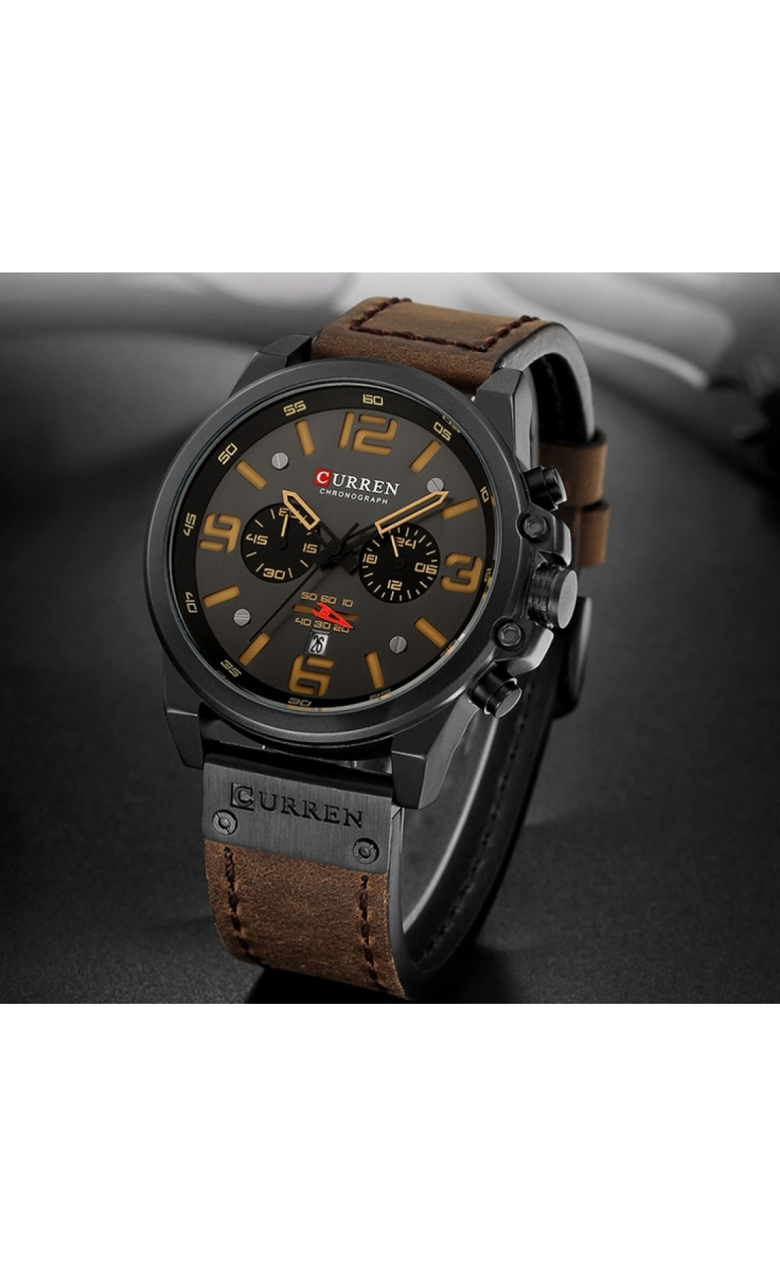 Чоловічий годинник  Curren Monreal Armor Black, 2 ремінці