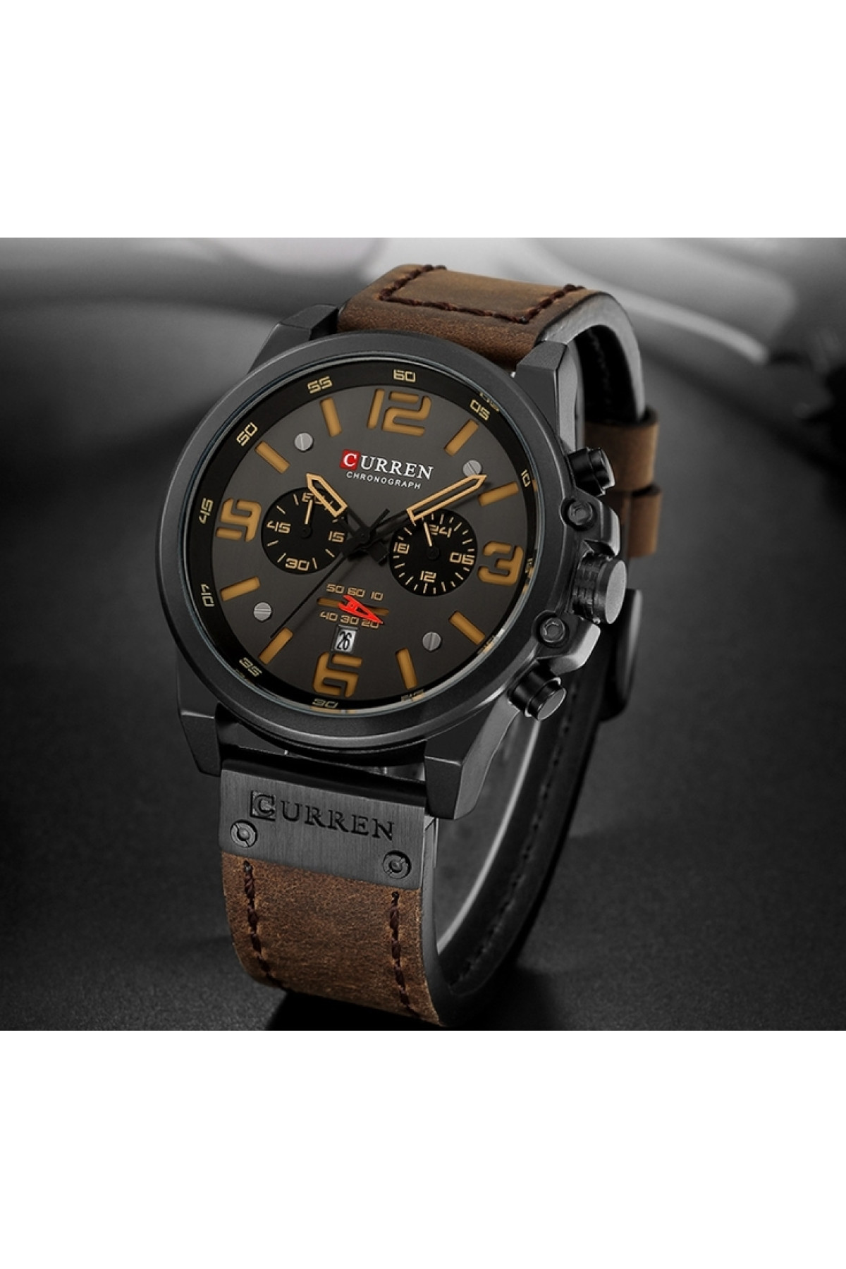 Чоловічий годинник  Curren Monreal Armor Black, 2 ремінці