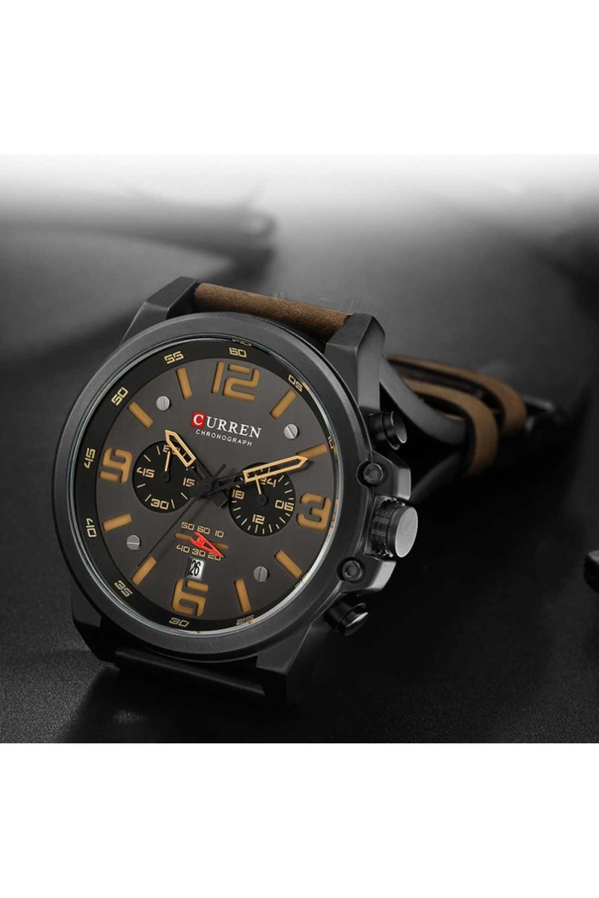 Чоловічий годинник  Curren Monreal Armor Black, 2 ремінці