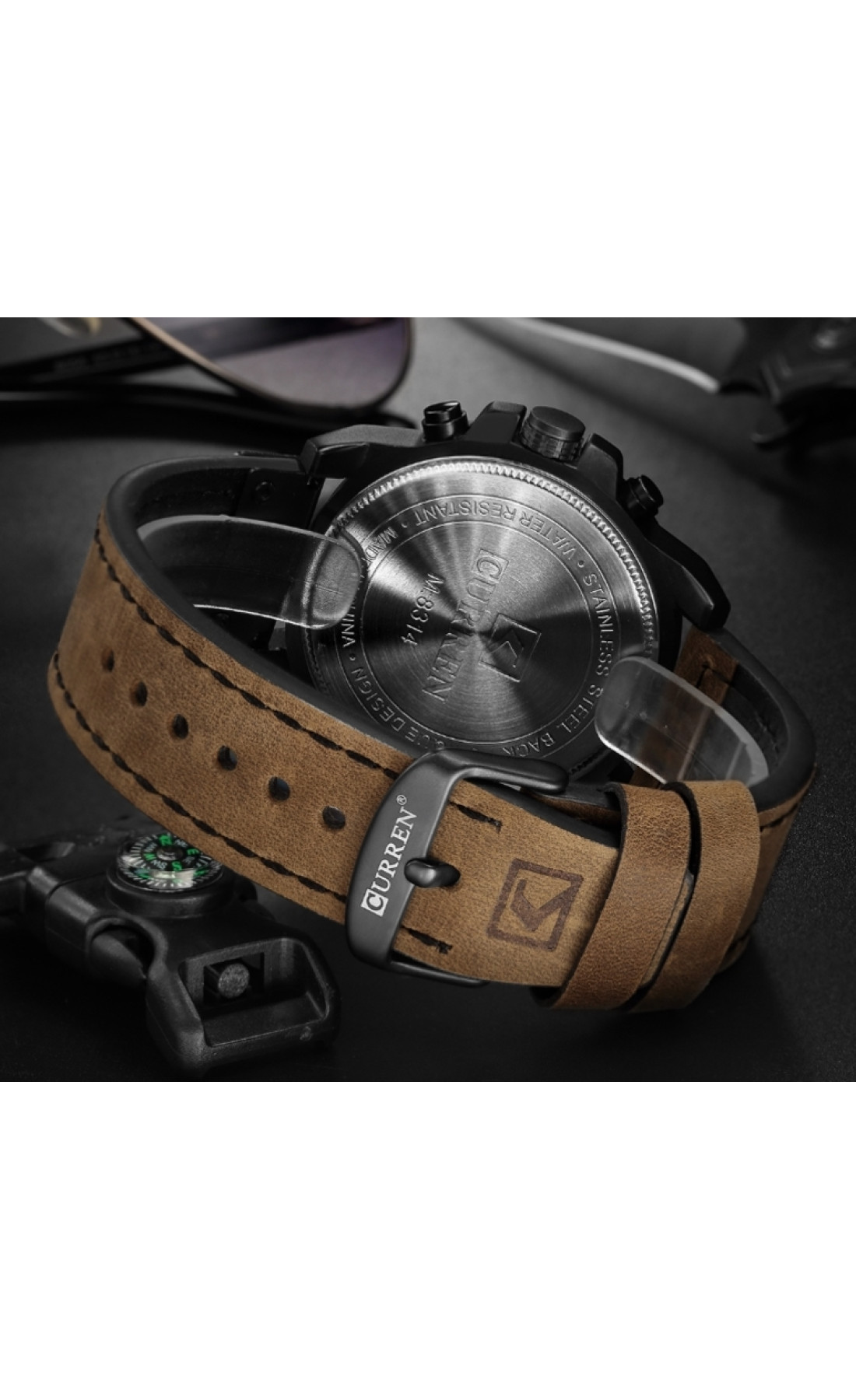 Чоловічий годинник  Curren Monreal Armor Black, 2 ремінці