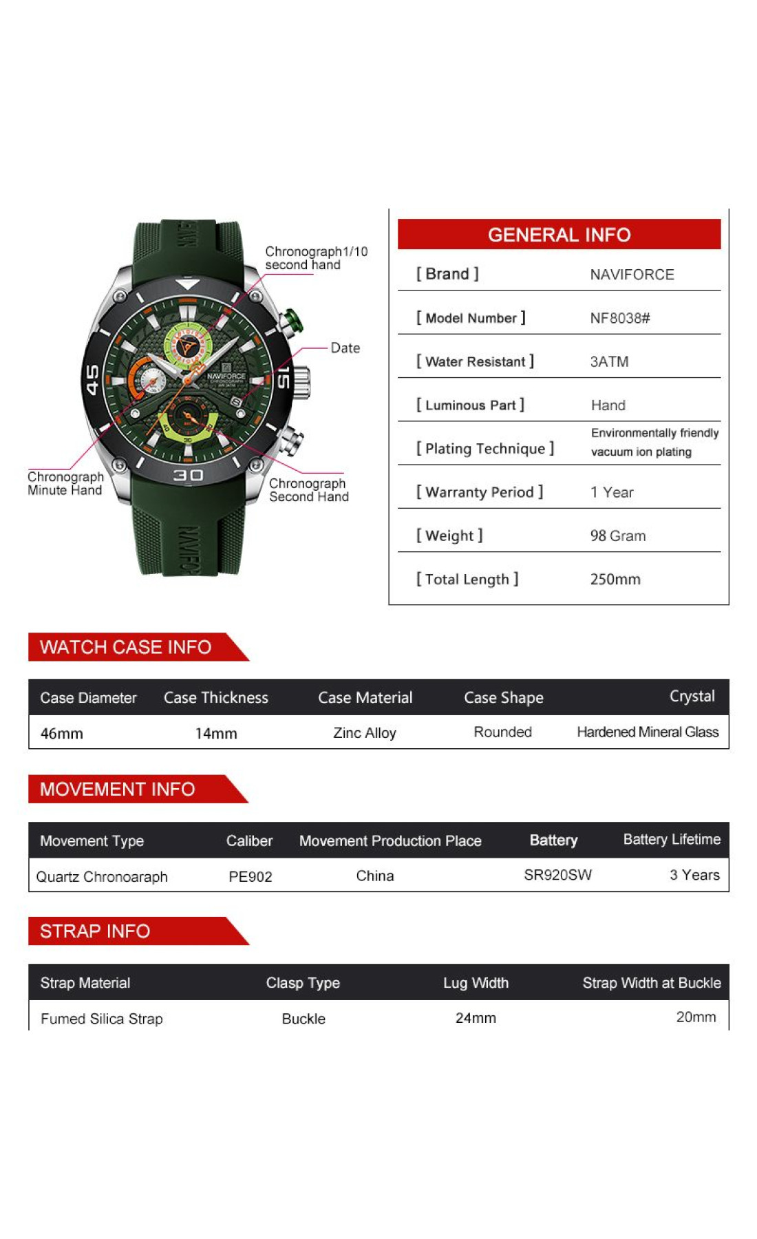 Чоловічий годинник  Naviforce Faster