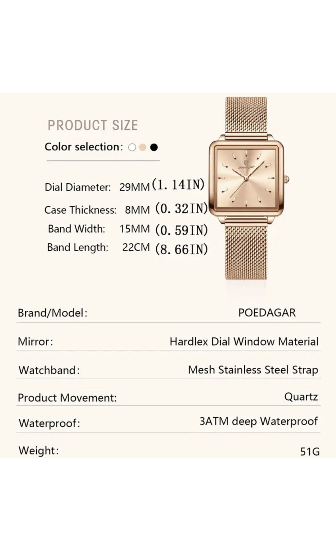 Жіночий годинник  Poedagar Annet