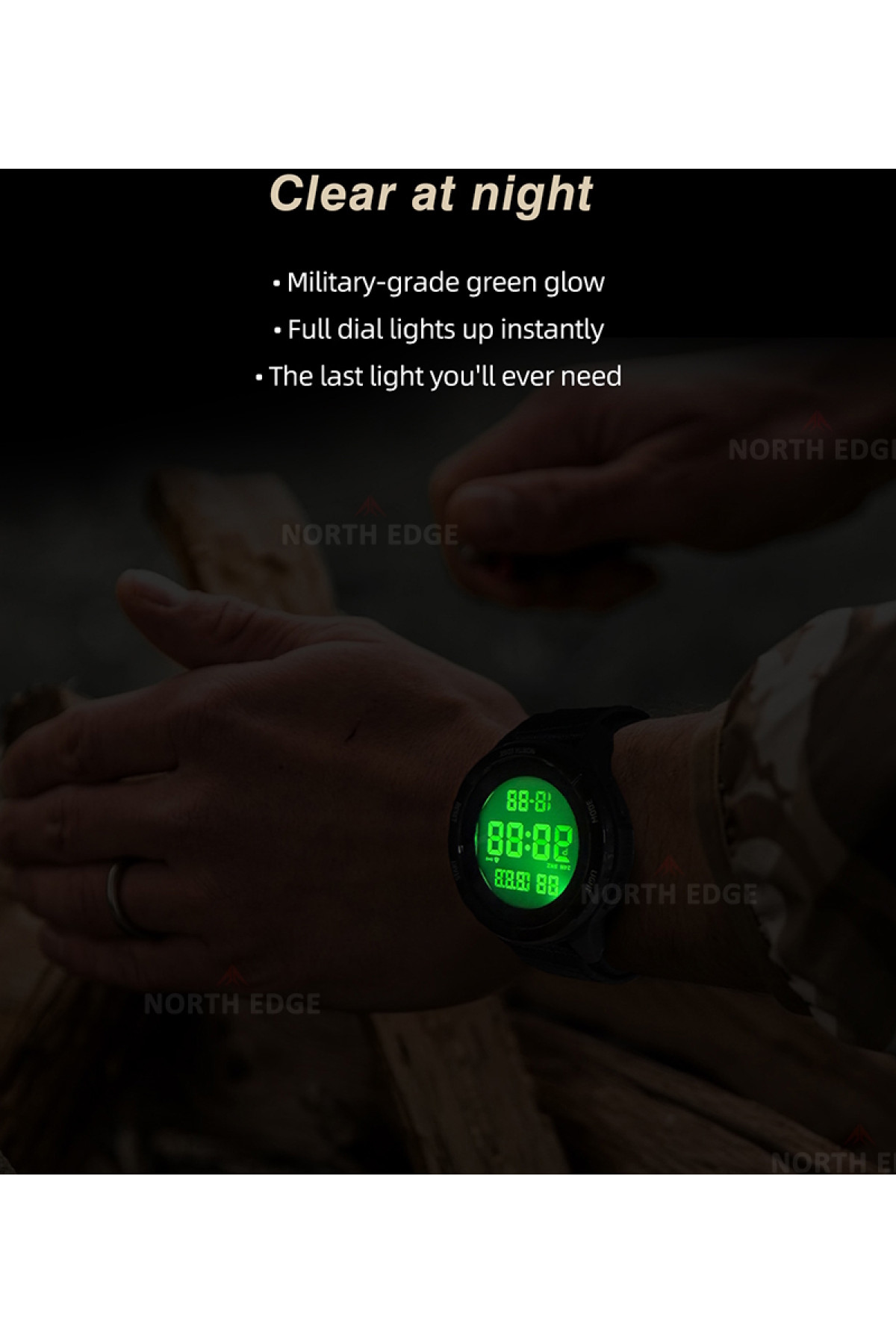 Чоловічий годинник  North Edge Terrax Green, 2 ремінці