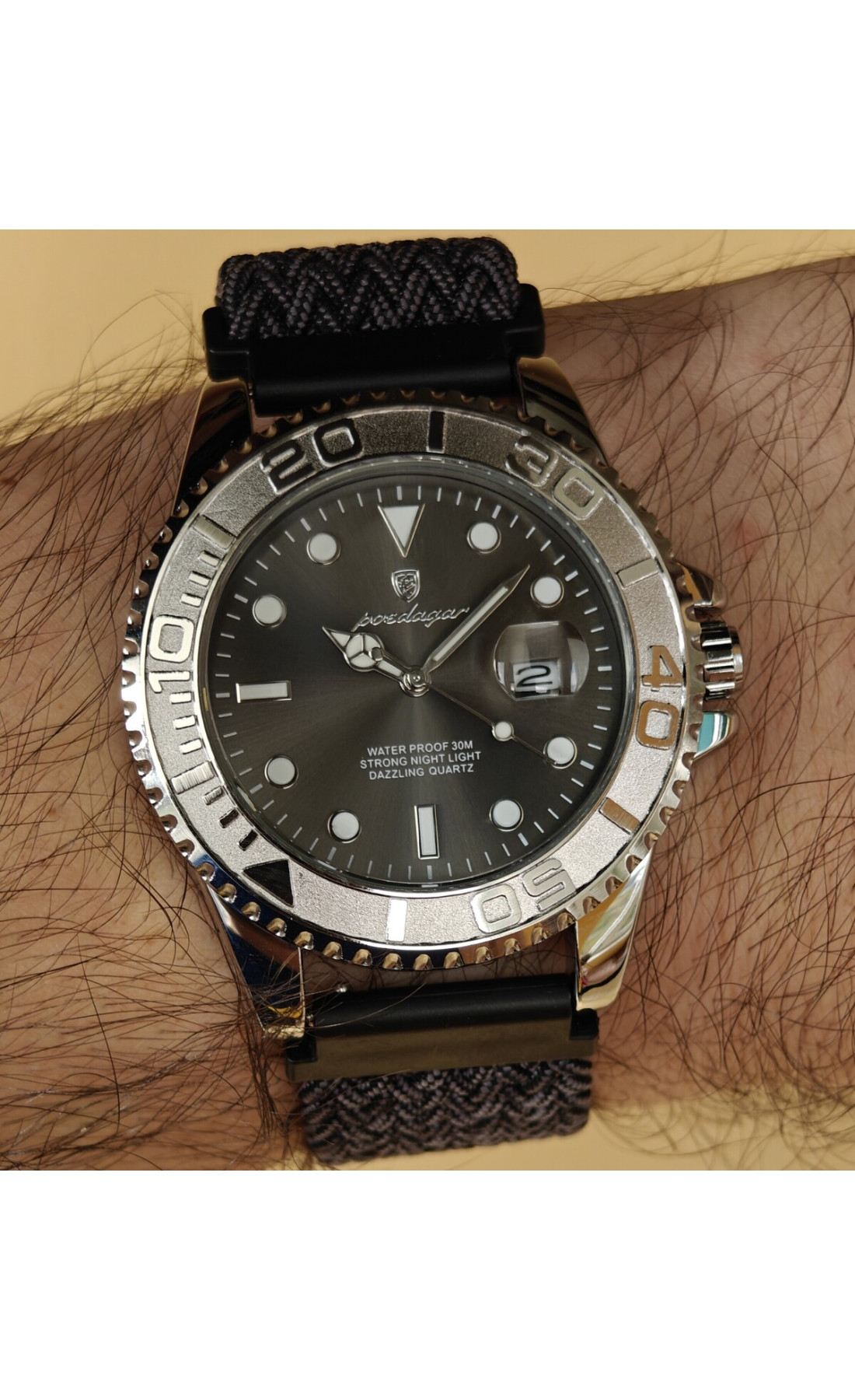 Чоловічий годинник  Poedagar Pilot Nylon, 2 ремінці