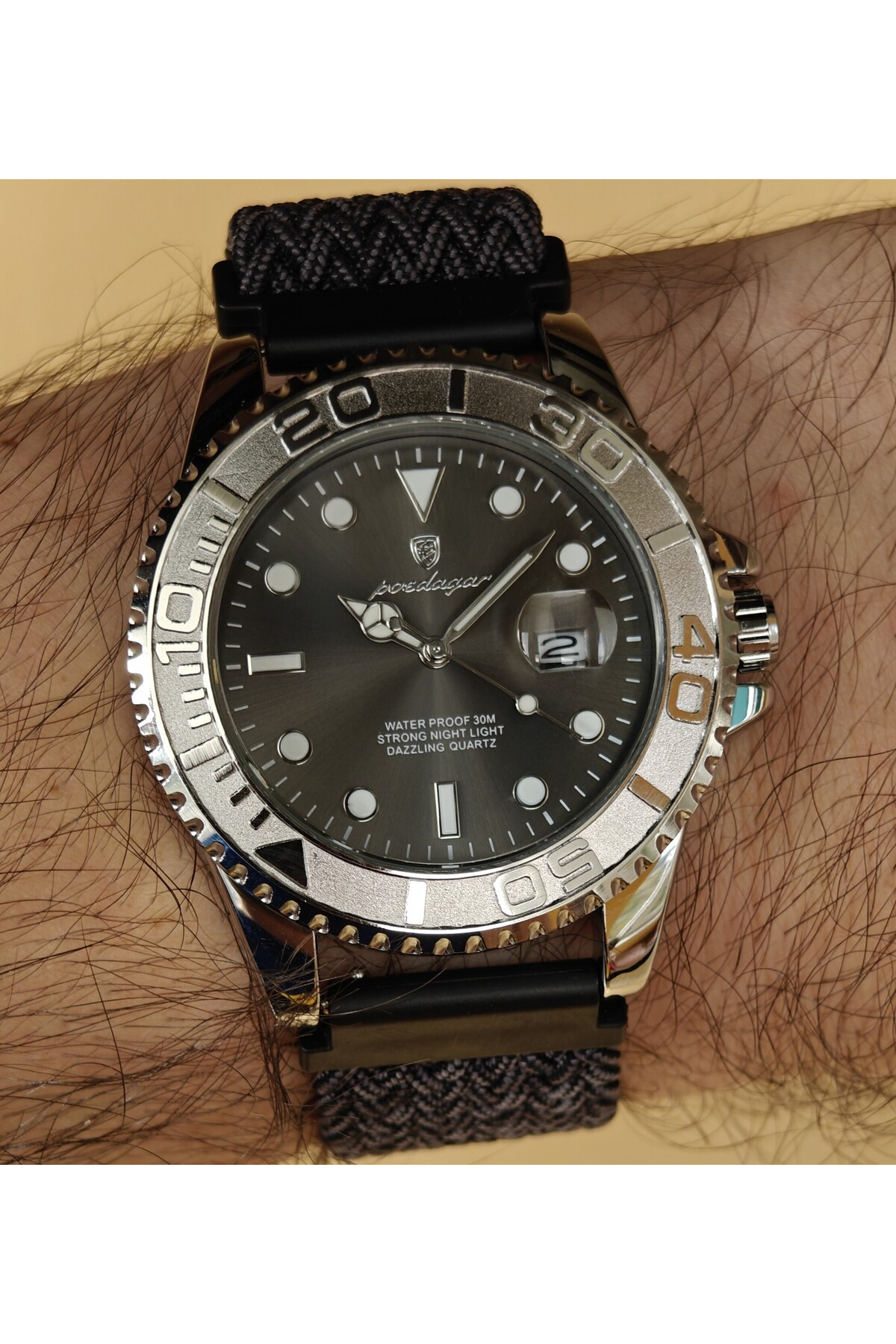 Чоловічий годинник  Poedagar Pilot Nylon, 2 ремінці