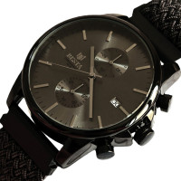 Чоловічий годинник  Besta Mars Black & Gray Nylon, 2 ремінці