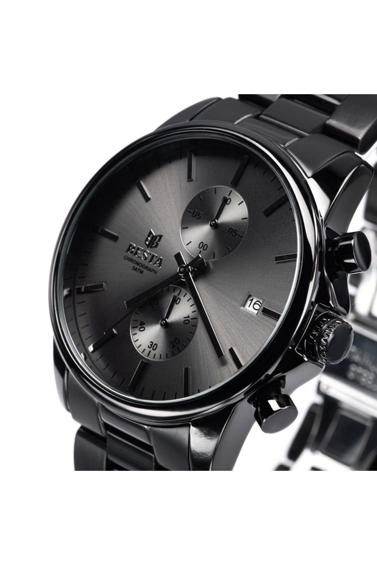 Чоловічий годинник  Besta Mars Black & Gray Nylon, 2 ремінці