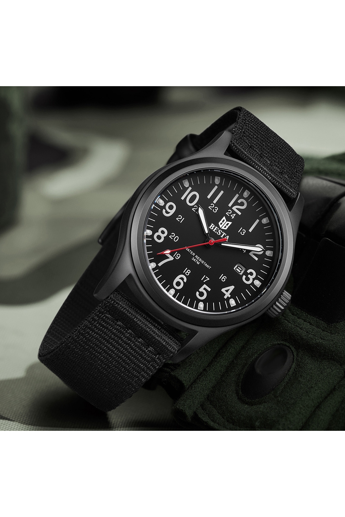 Чоловічий годинник  Besta Command Black Metal, 2 ремінці