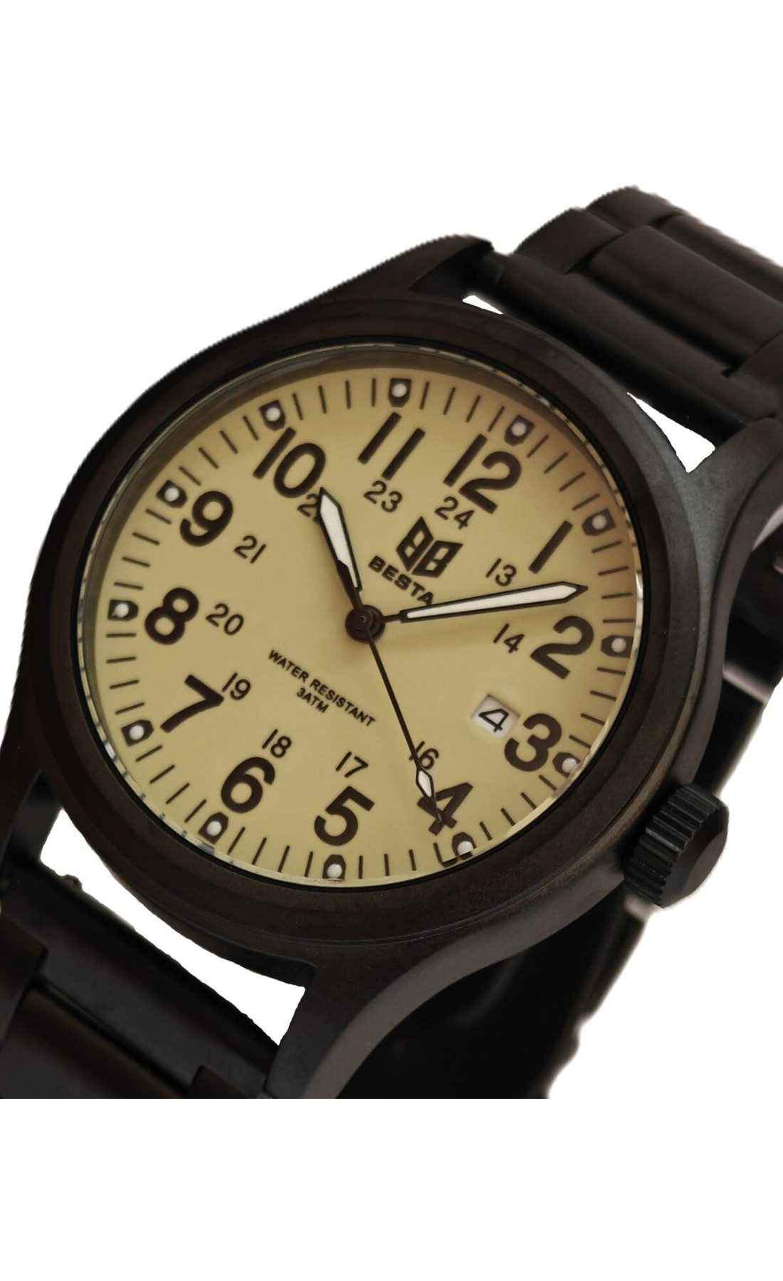 Чоловічий годинник  Besta Command Green Metal, 2 ремінці