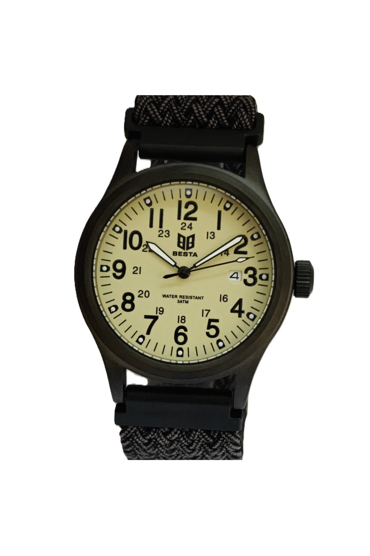 Чоловічий годинник  Besta Command Green Nylon, 2 ремінці