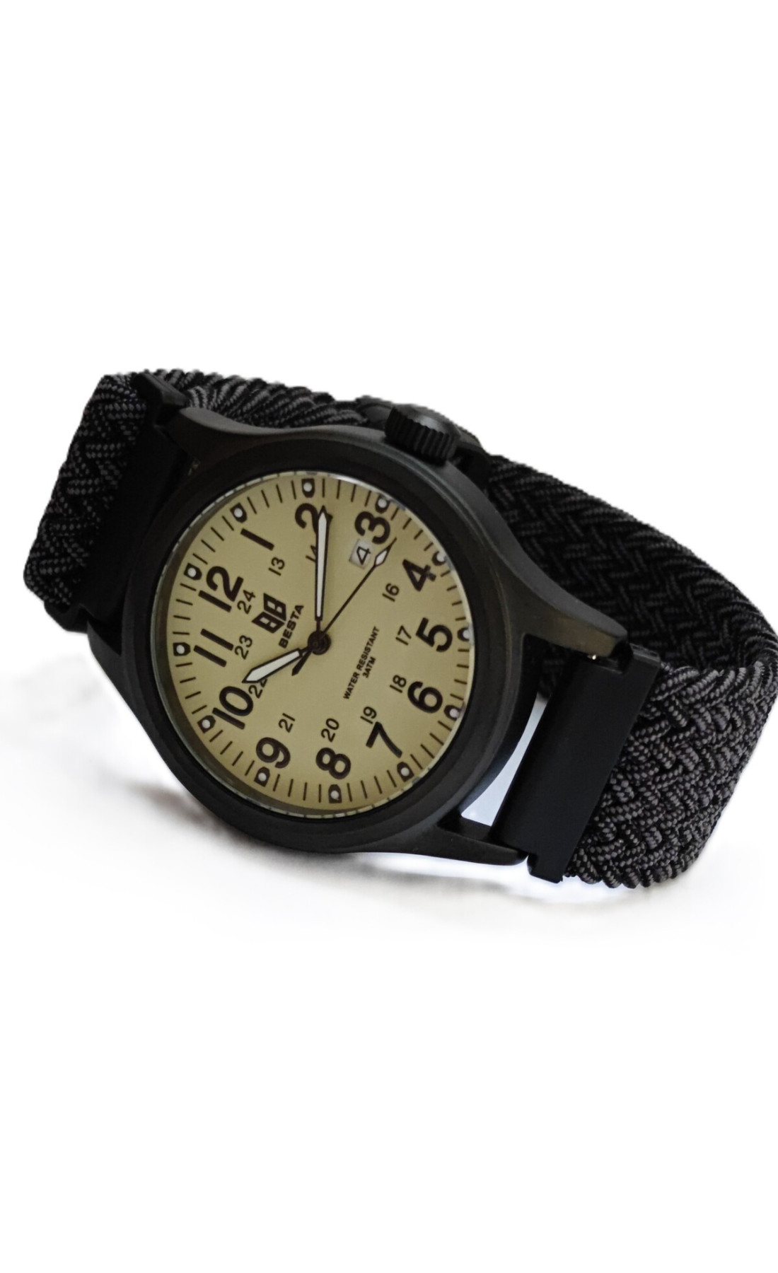 Чоловічий годинник  Besta Command Green Nylon, 2 ремінці