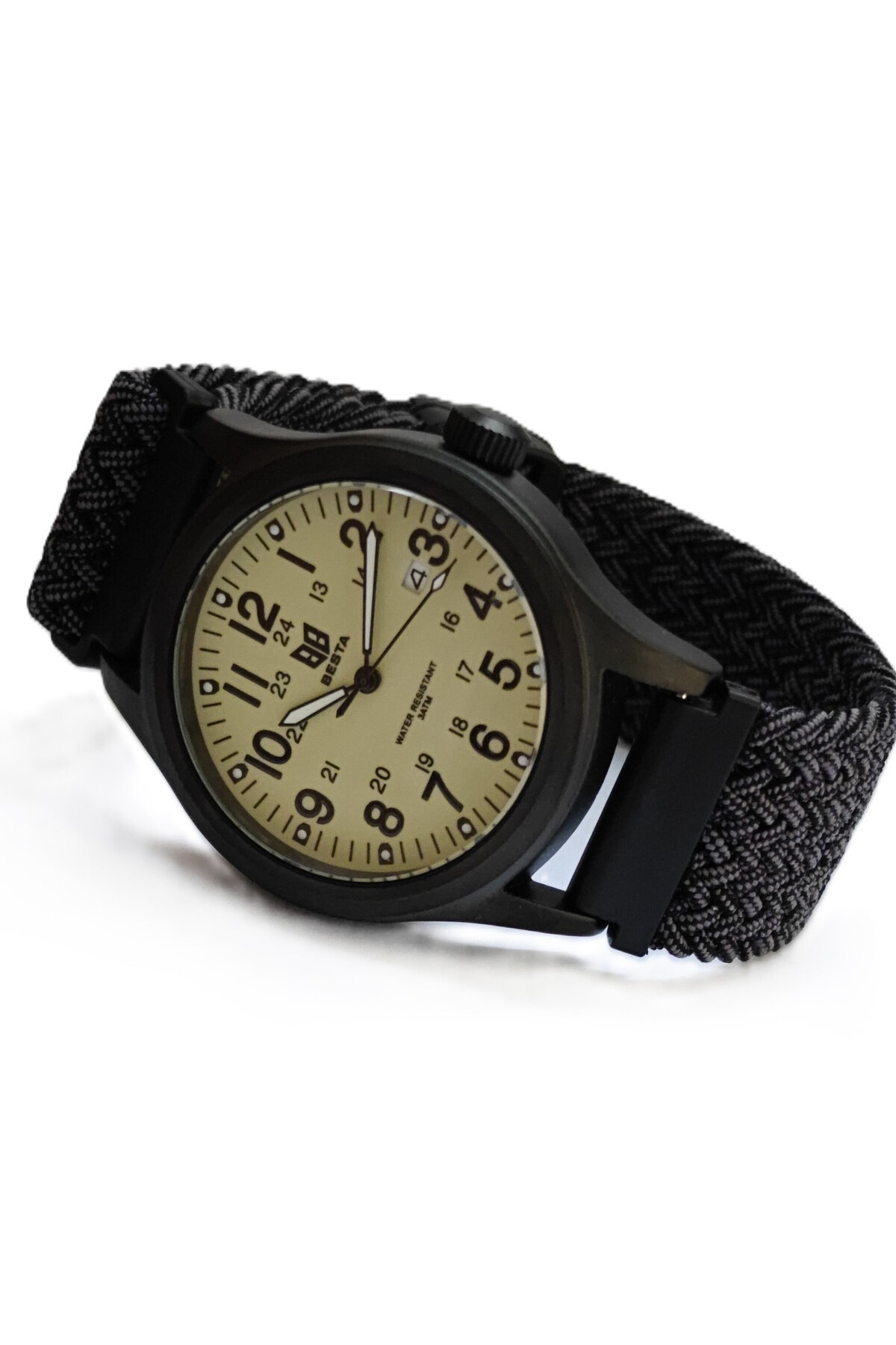 Чоловічий годинник  Besta Command Green Nylon, 2 ремінці