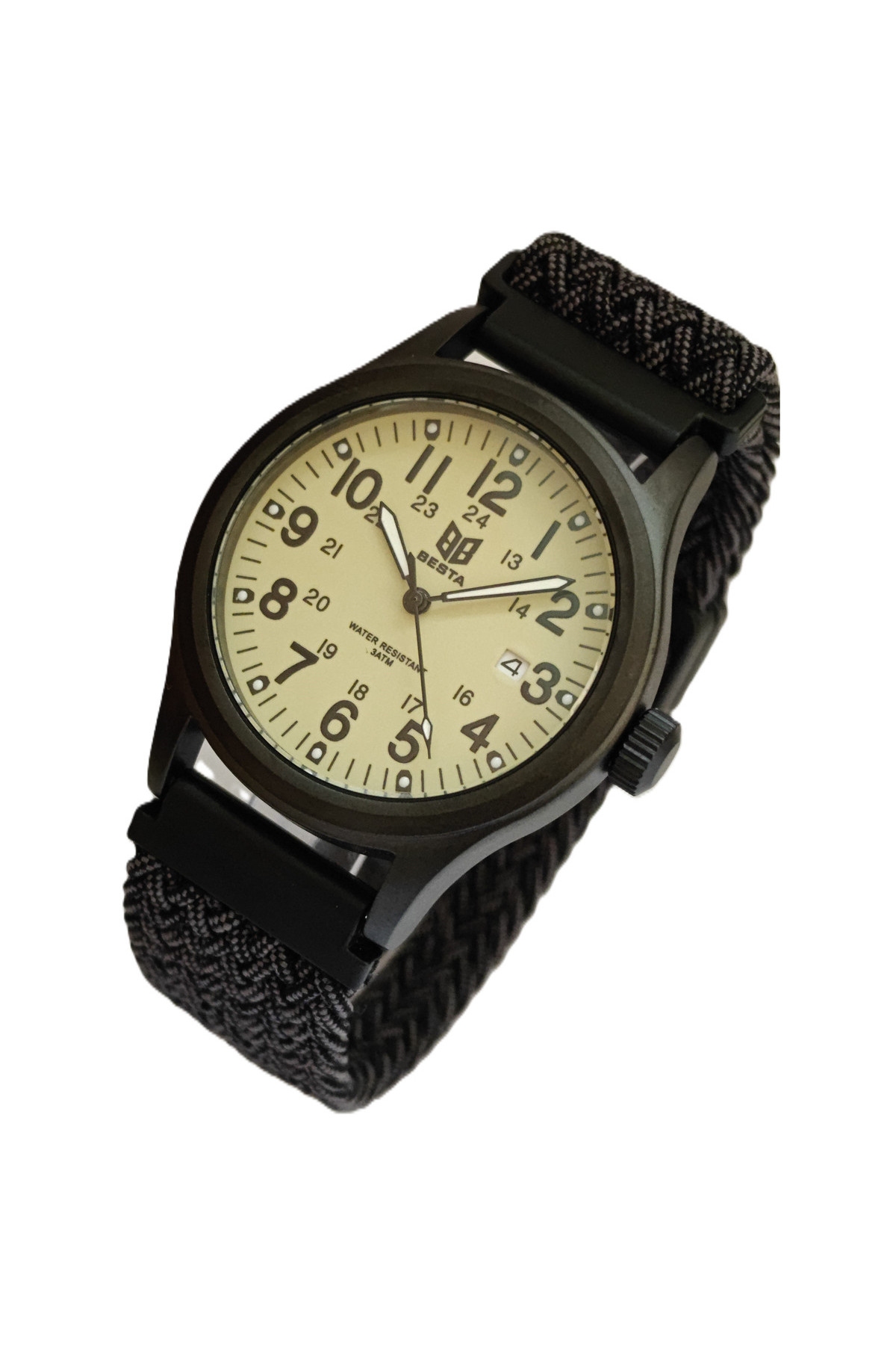 Чоловічий годинник  Besta Command Green Nylon, 2 ремінці